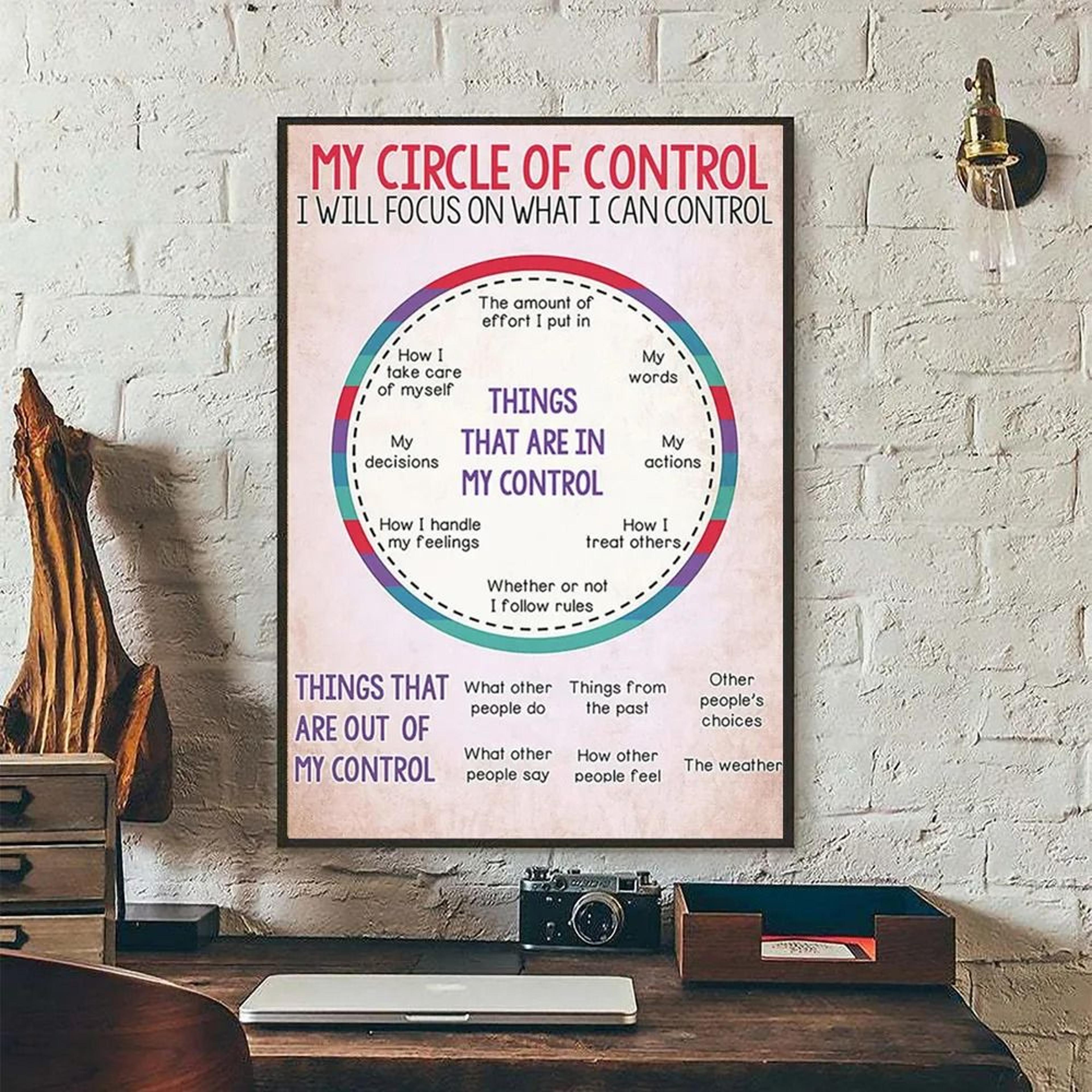 Social Worker Control Circle Mental Health Poster Wall Art Canvas Print 3