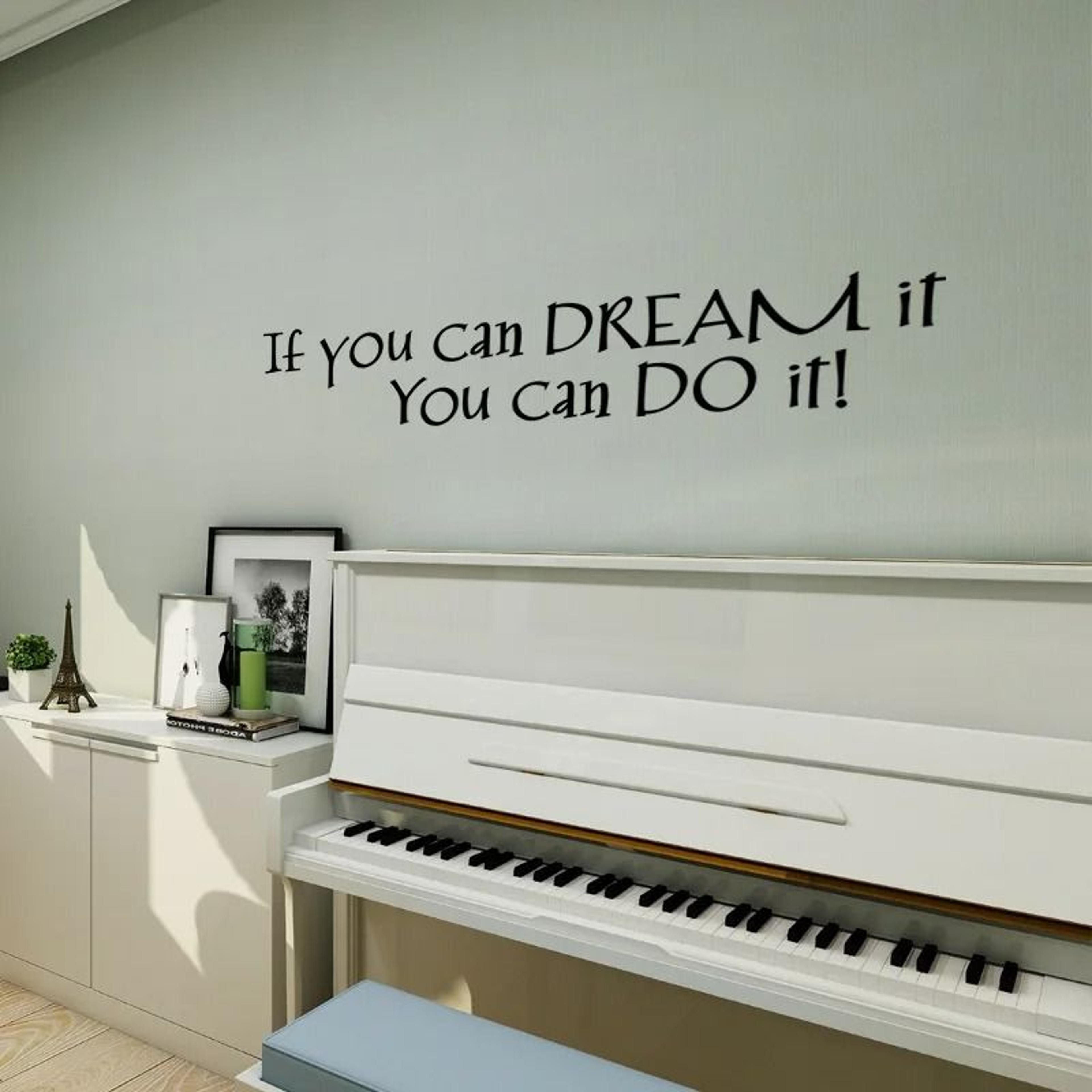 If You Can Dream It Wall Sticker Inspirational Quote Living Room Mural Decor 4