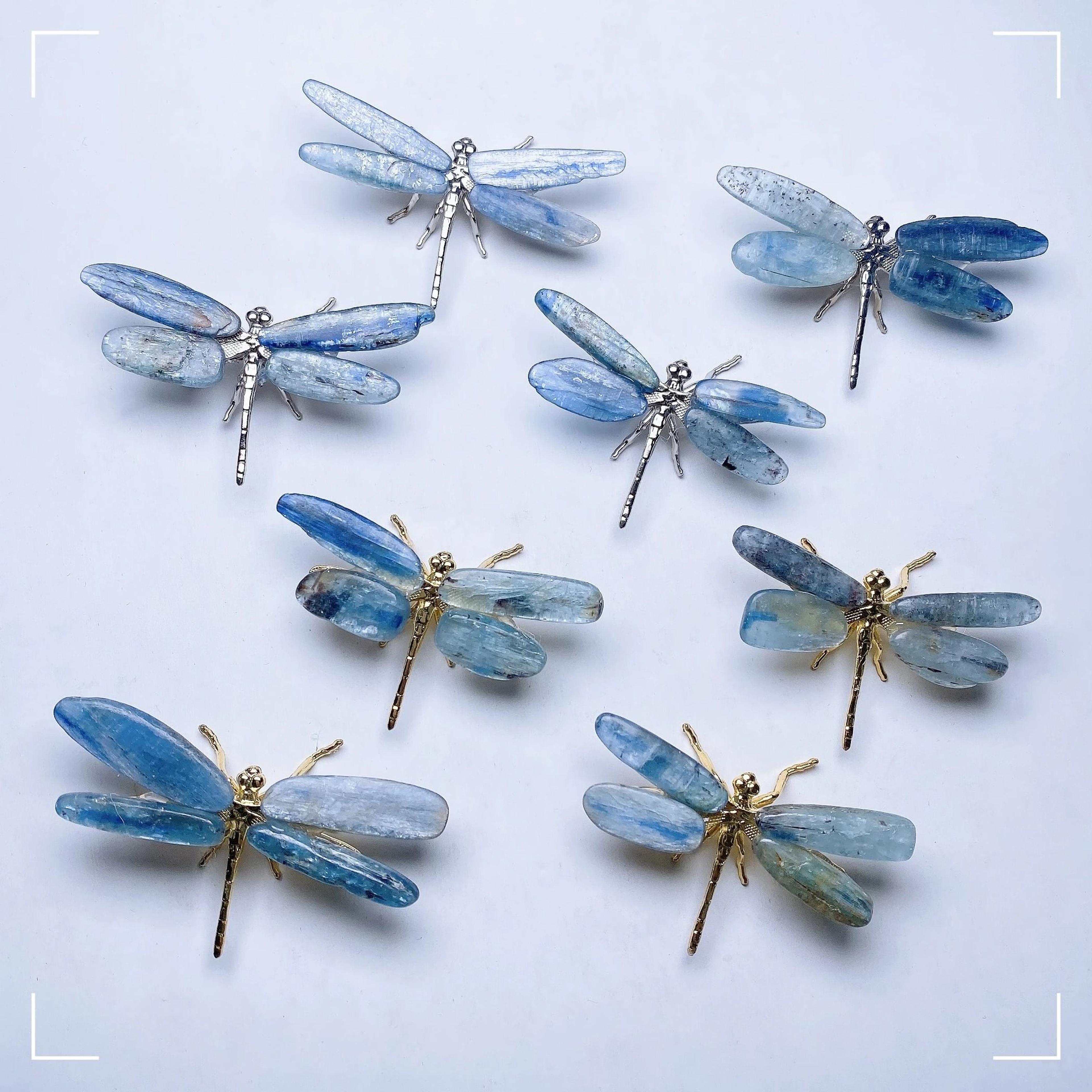 Natural Kyanite Dragonfly Crystal Figurine Healing Decor 6