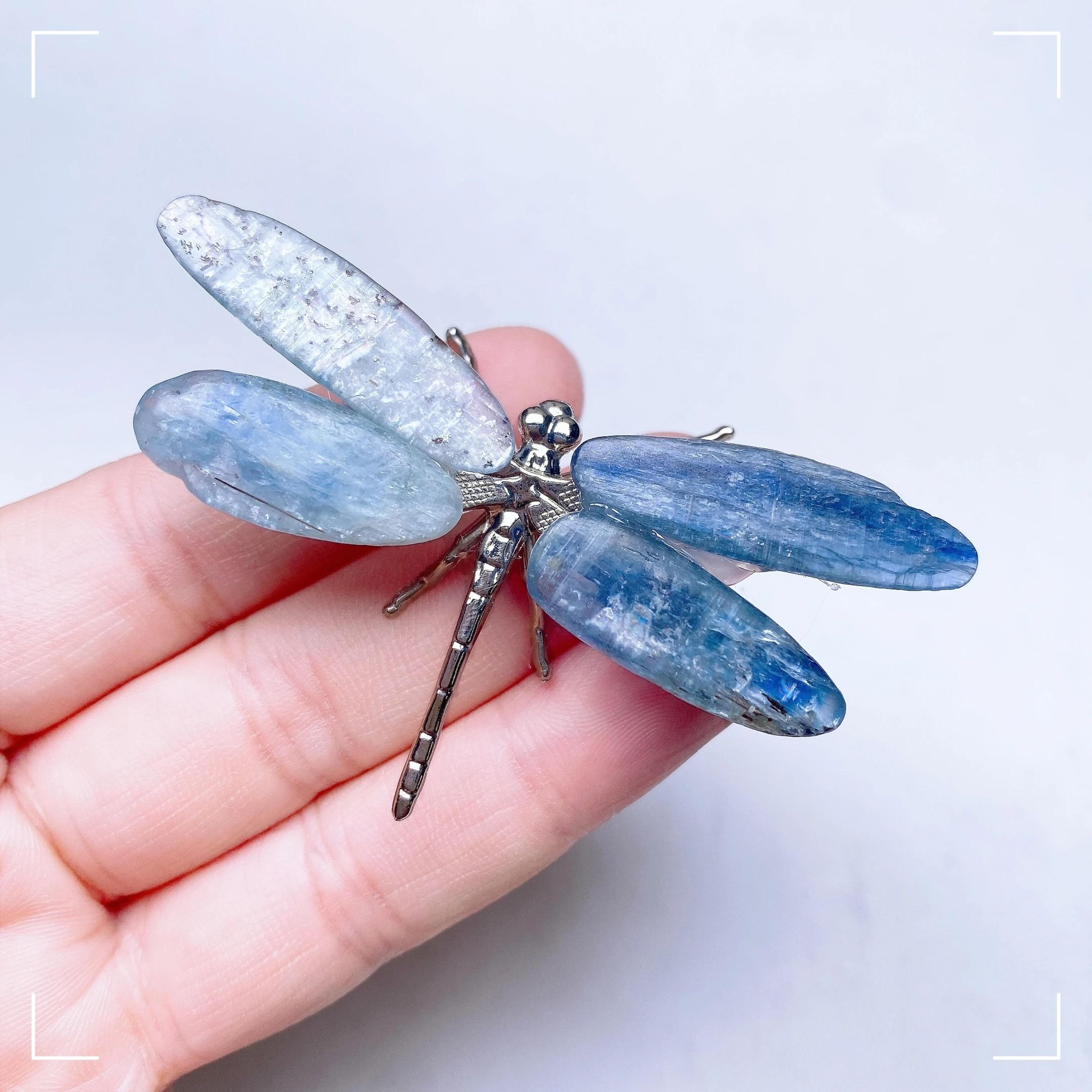 Natural Kyanite Dragonfly Crystal Figurine Healing Decor 7