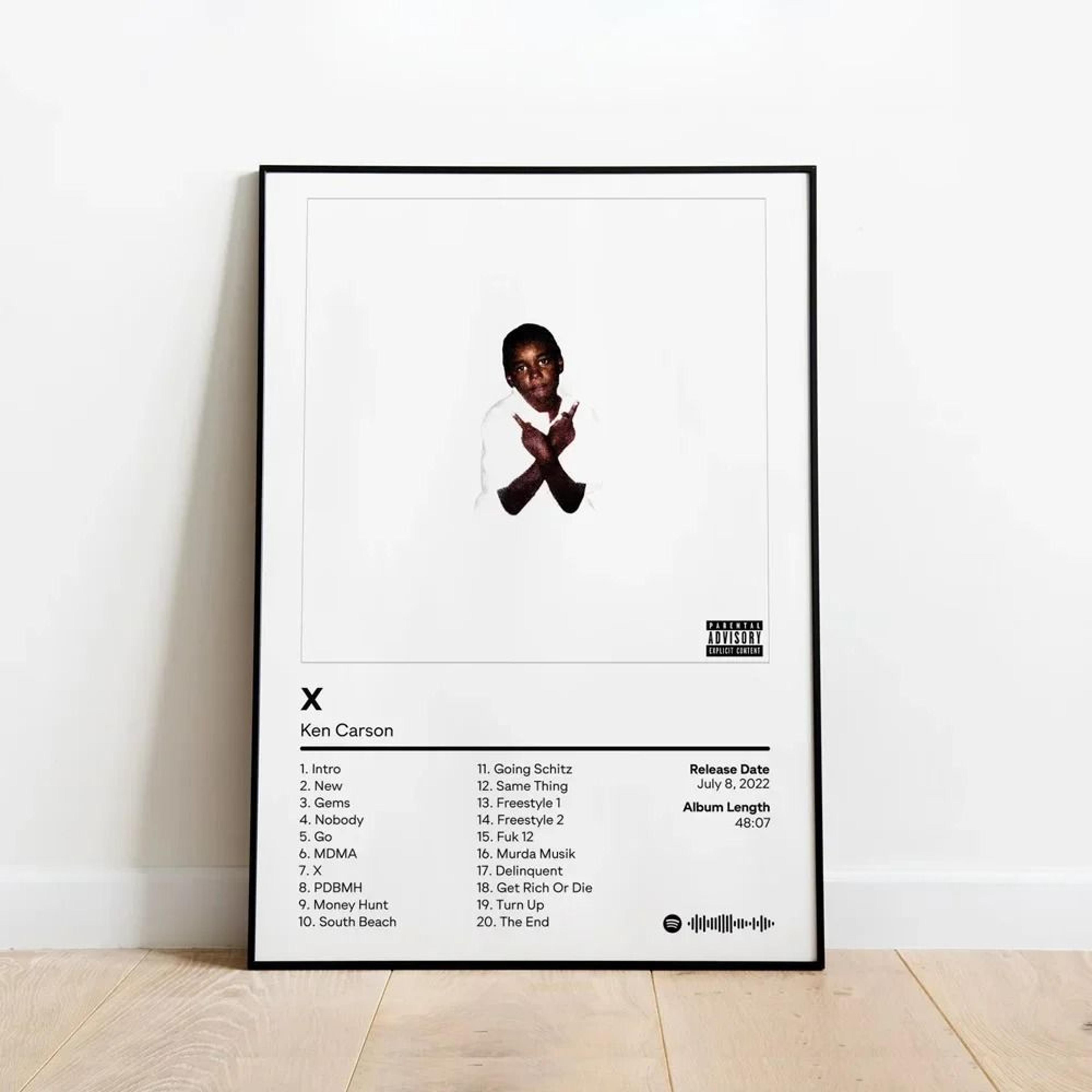 Ken Carson A Great Chaos Album Poster Custom Hip Hop Canvas Wall Art 5