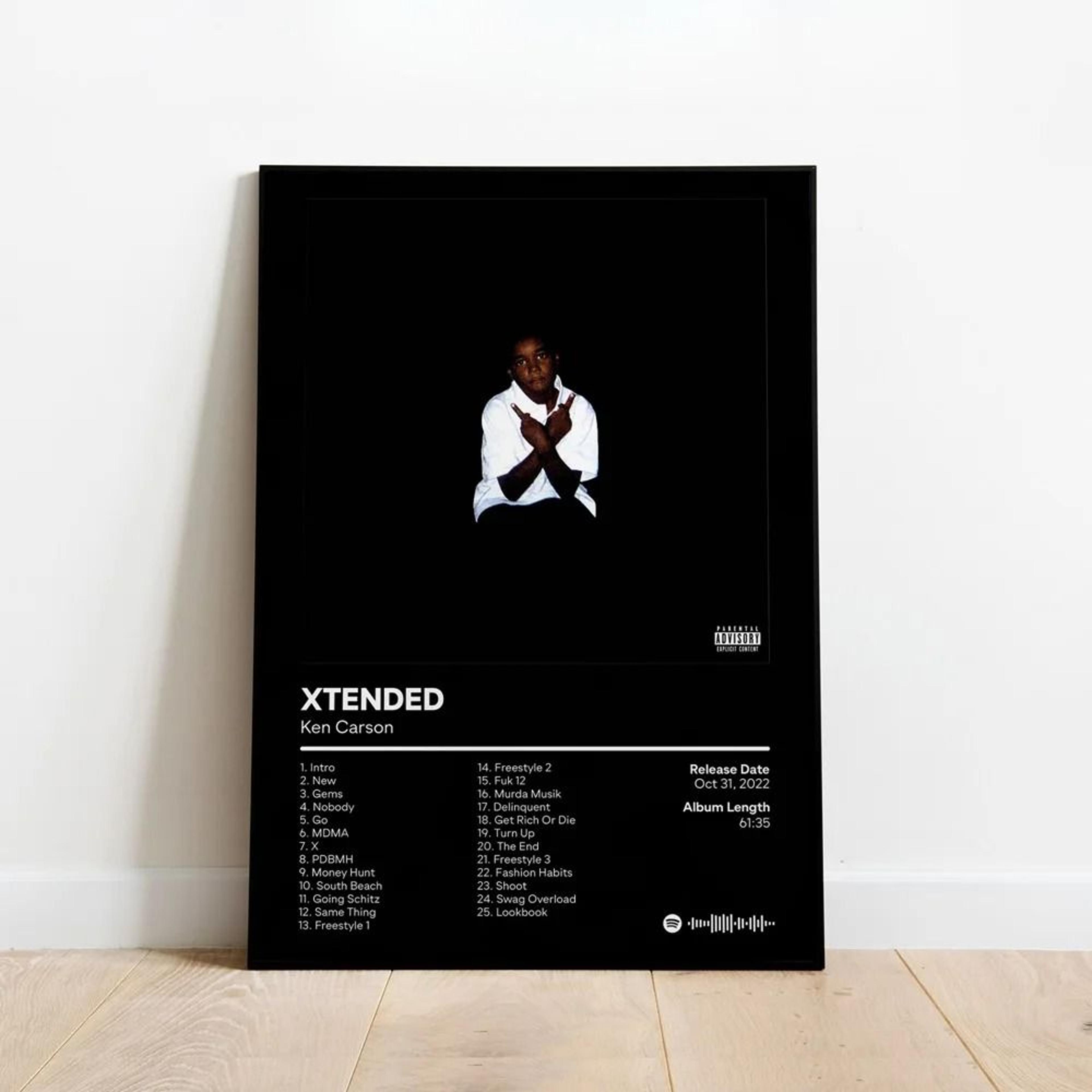 Ken Carson A Great Chaos Album Poster Custom Hip Hop Canvas Wall Art 8