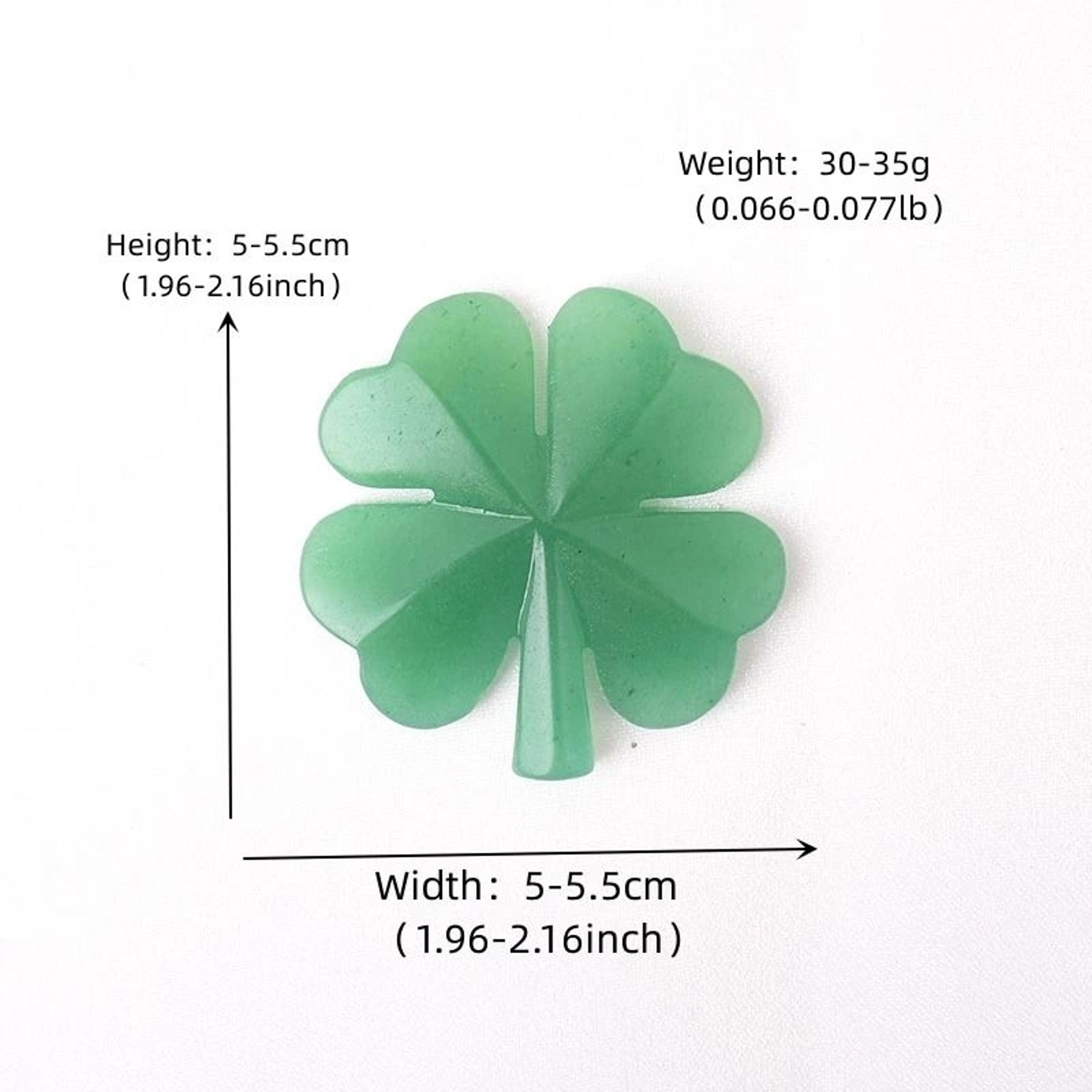 Natural Aventurine Four Leaf Clover Crystal Figurine Lucky Stone Decor 3