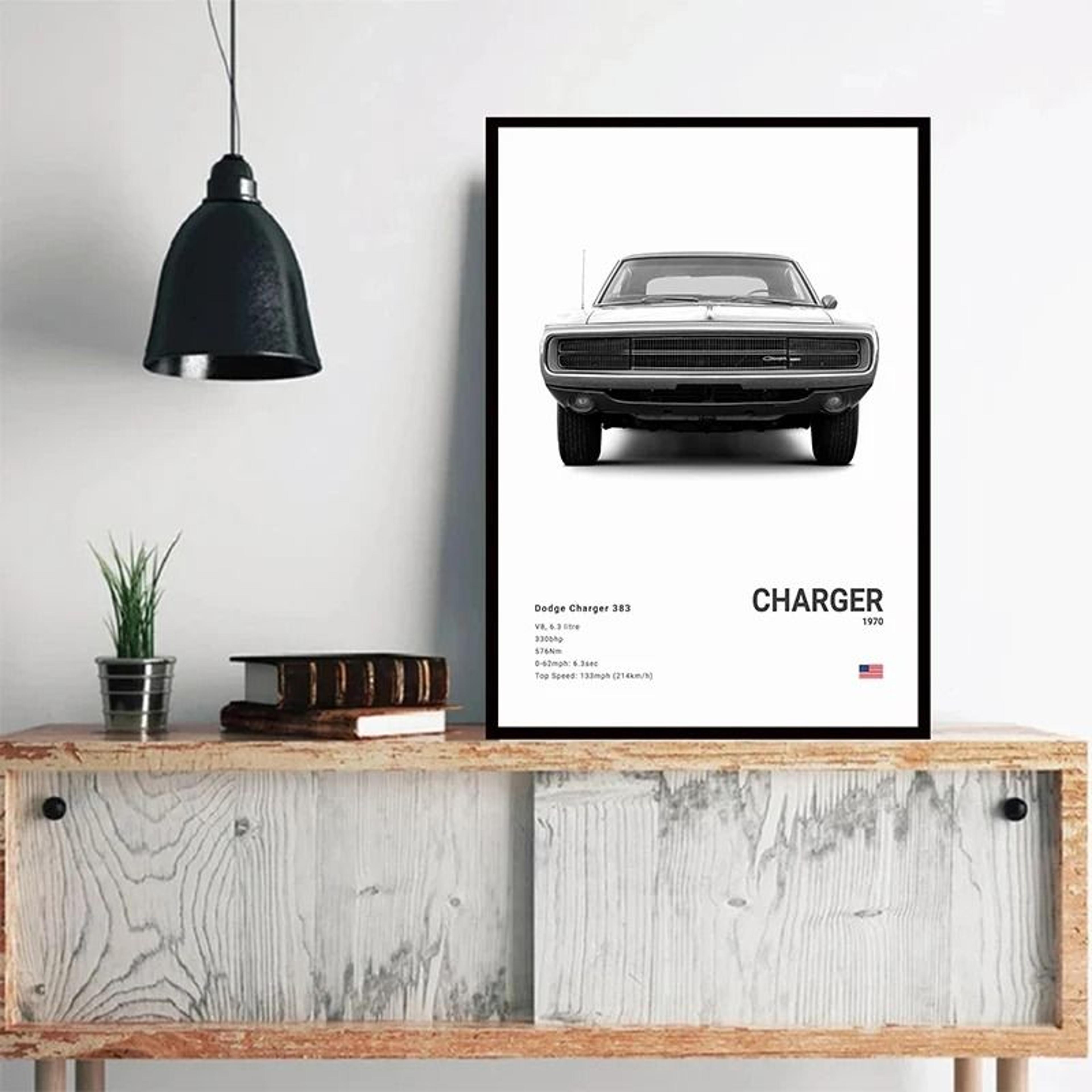 Dodge Challenger SRT Hellcat Redeye Canvas Wall Art Modern Muscle Car Poster 1