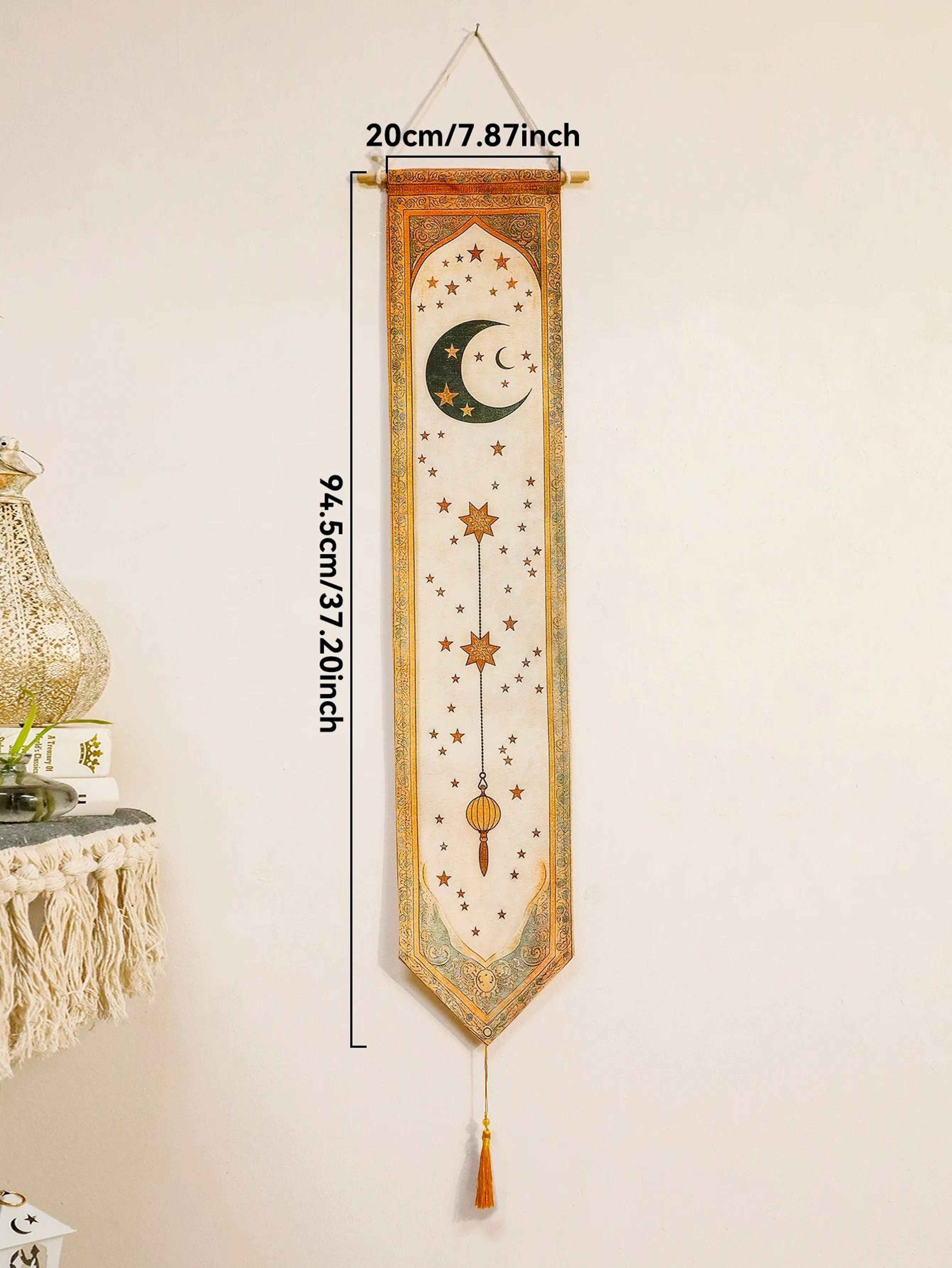 Islamic Ramadan Moon Star Lantern Wall Banner Eid Mubarak Tapestry Decor 7