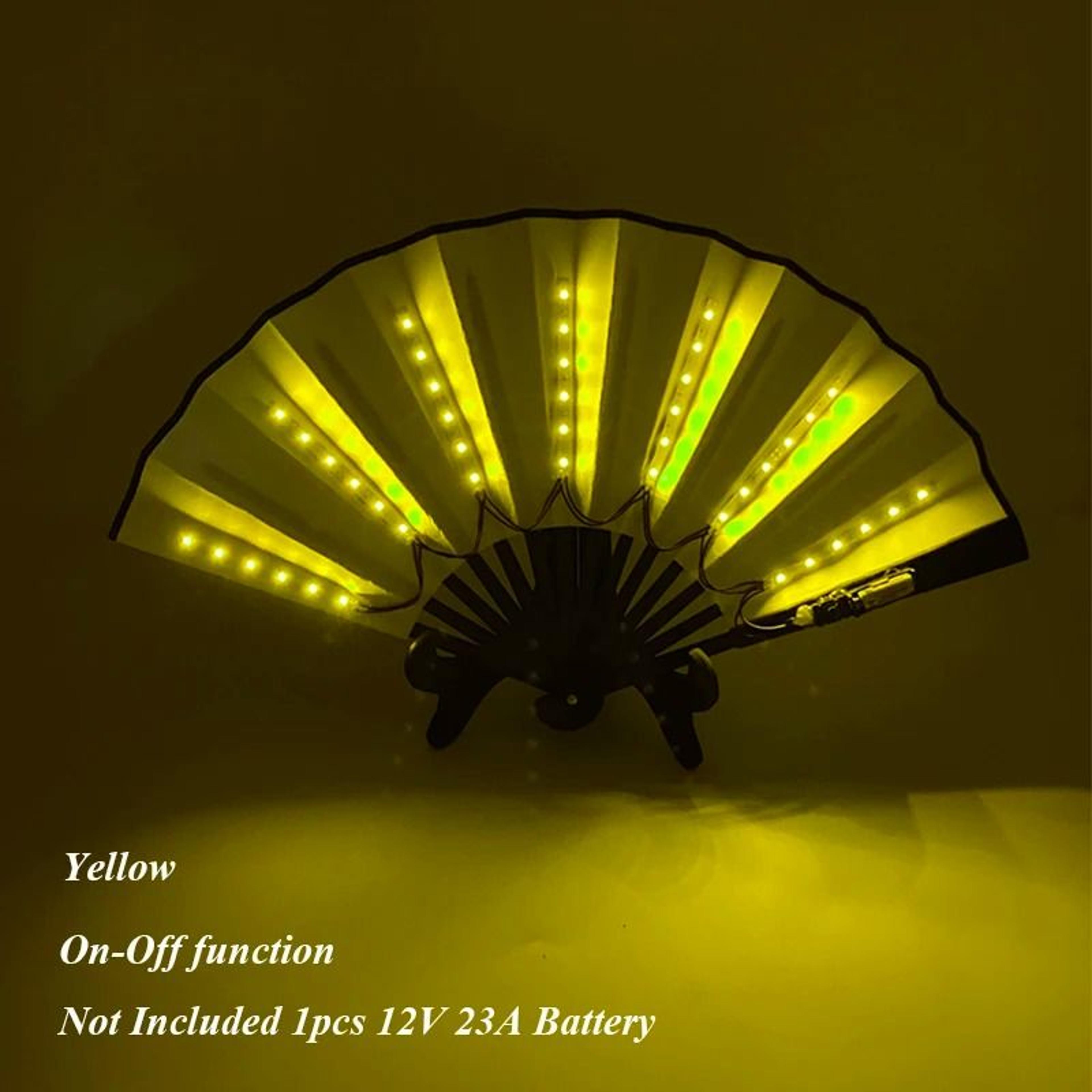 LED Neon Folding Rave Fan  Luminous Party Hand Fan For Festivals  Events 4
