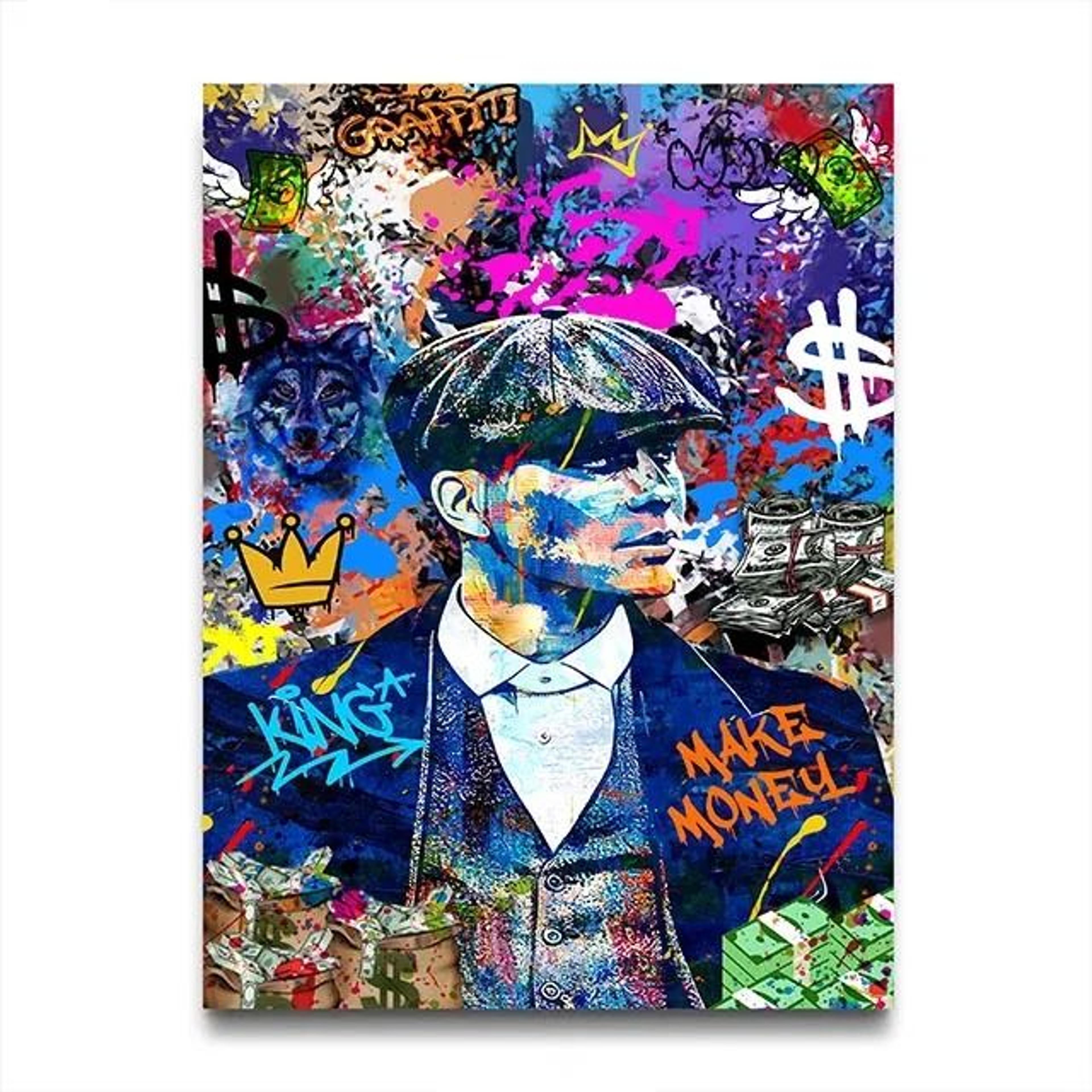 Retro 80s Gangster Graffiti Canvas Wall Art Print For Urban Street Style Decor 11