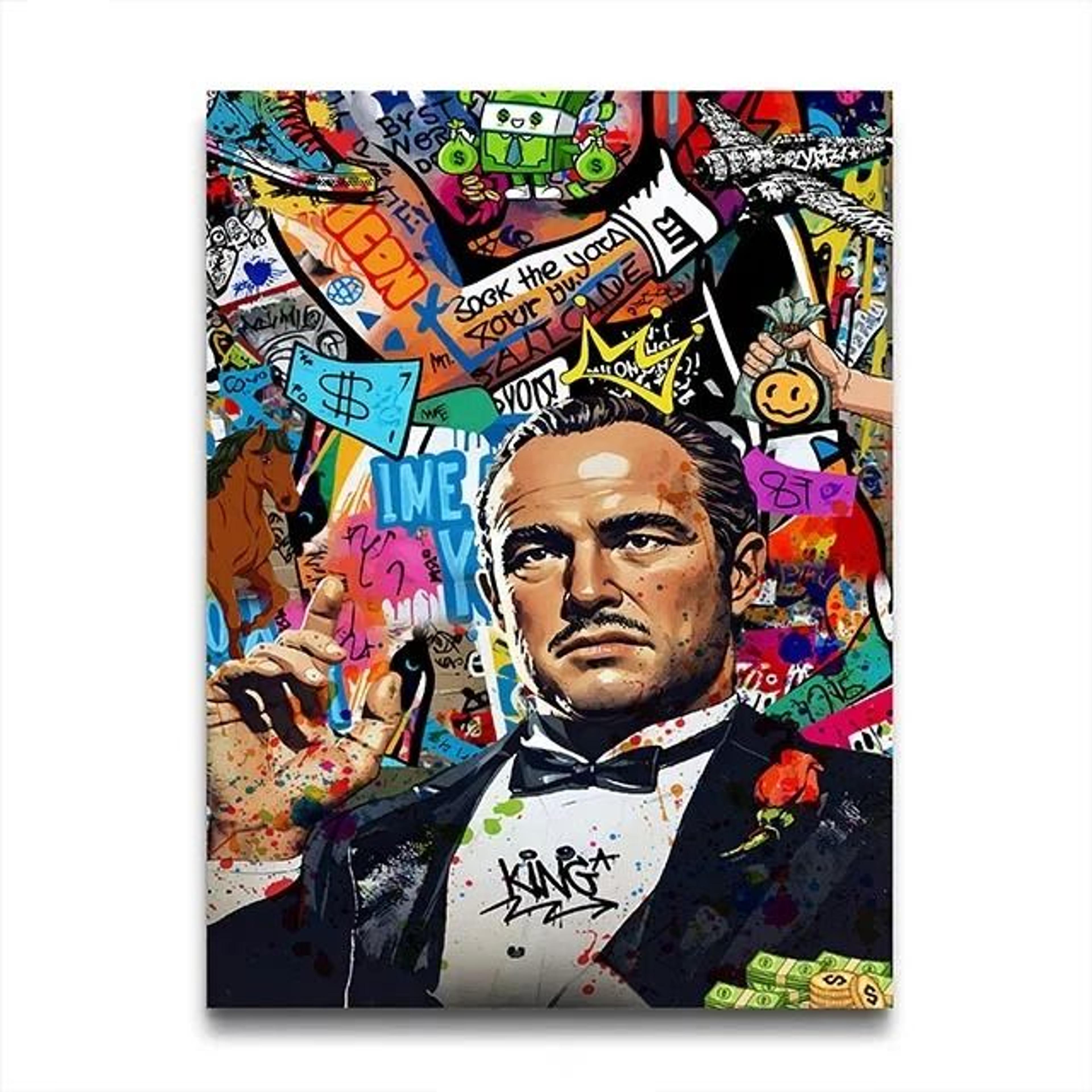 Retro 80s Gangster Graffiti Canvas Wall Art Print For Urban Street Style Decor 12