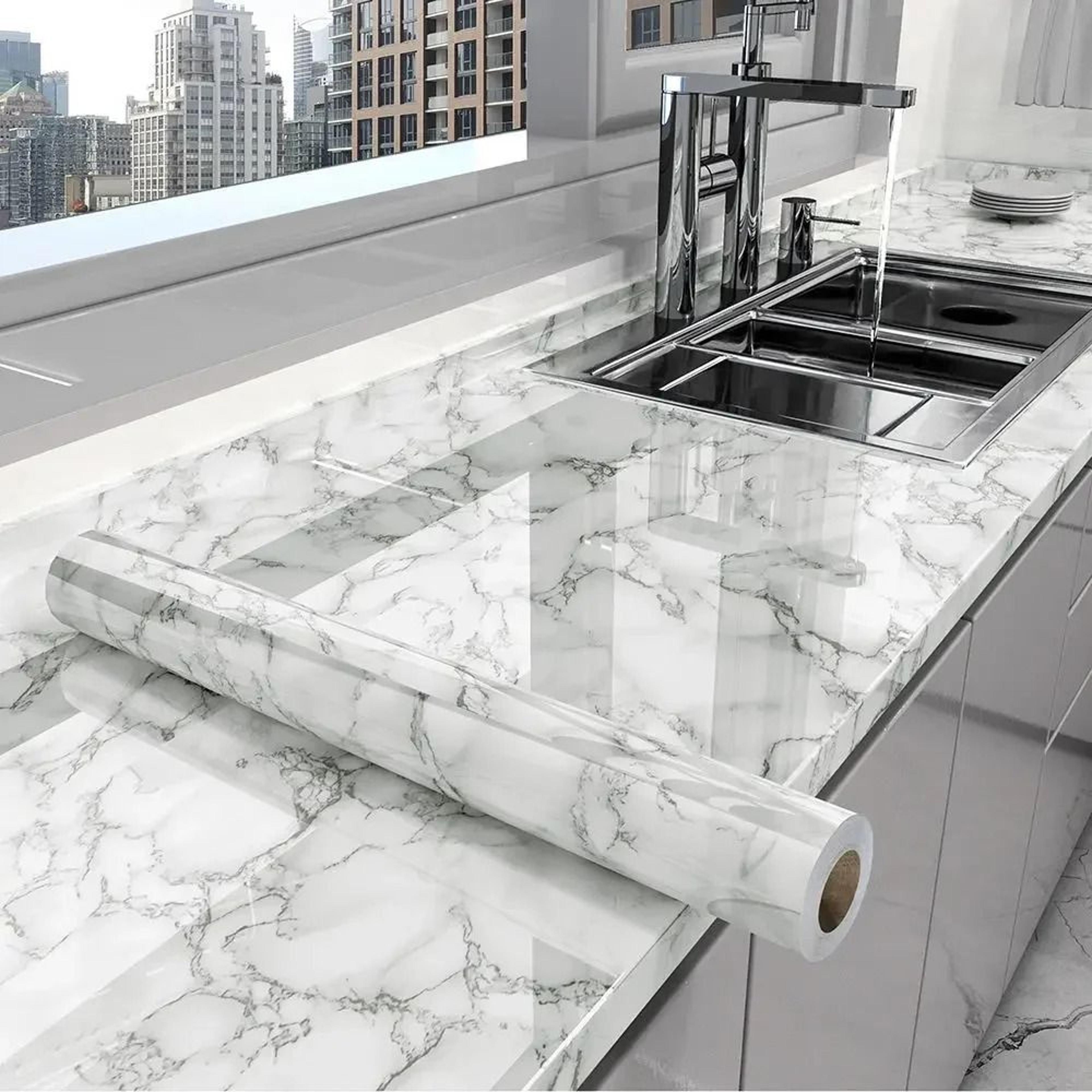 Waterproof Marble Peel And Stick Wallpaper  Modern SelfAdhesive Kitchen  Bathroom Contact Paper 10