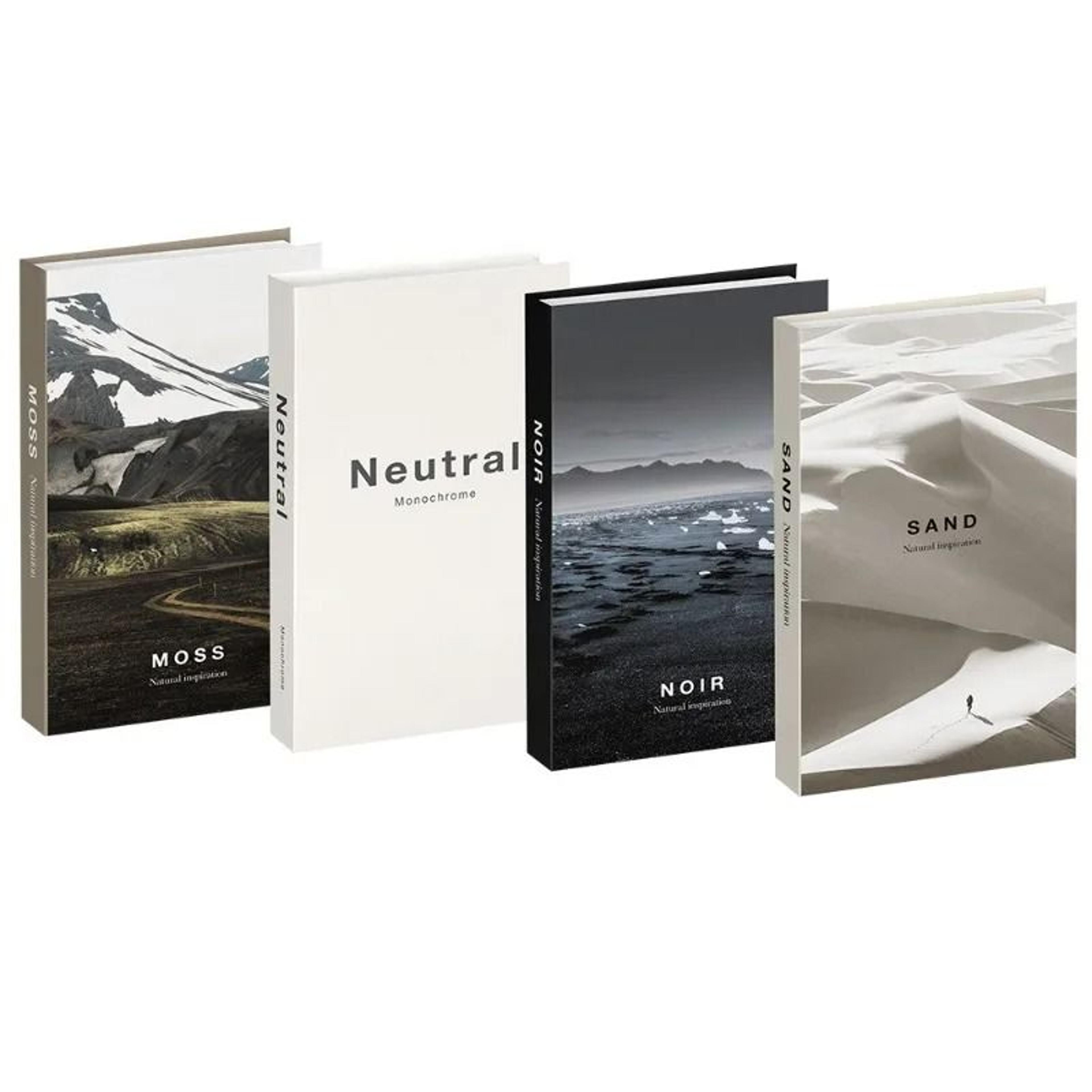 Modern Aesthetic Faux Book Set For Coffee Table  Bookshelf Decor 4pcs 12