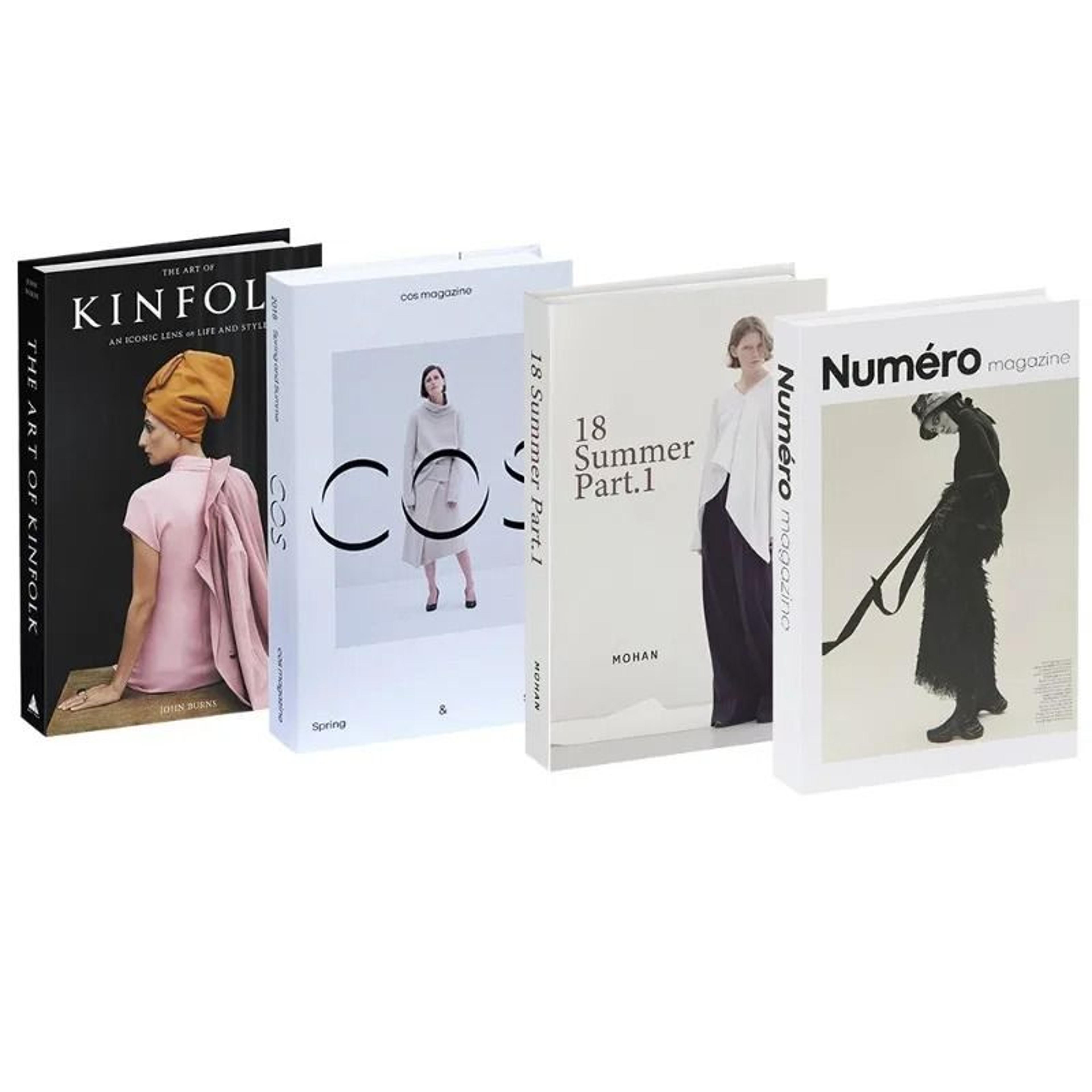 Modern Aesthetic Faux Book Set For Coffee Table  Bookshelf Decor 4pcs 22