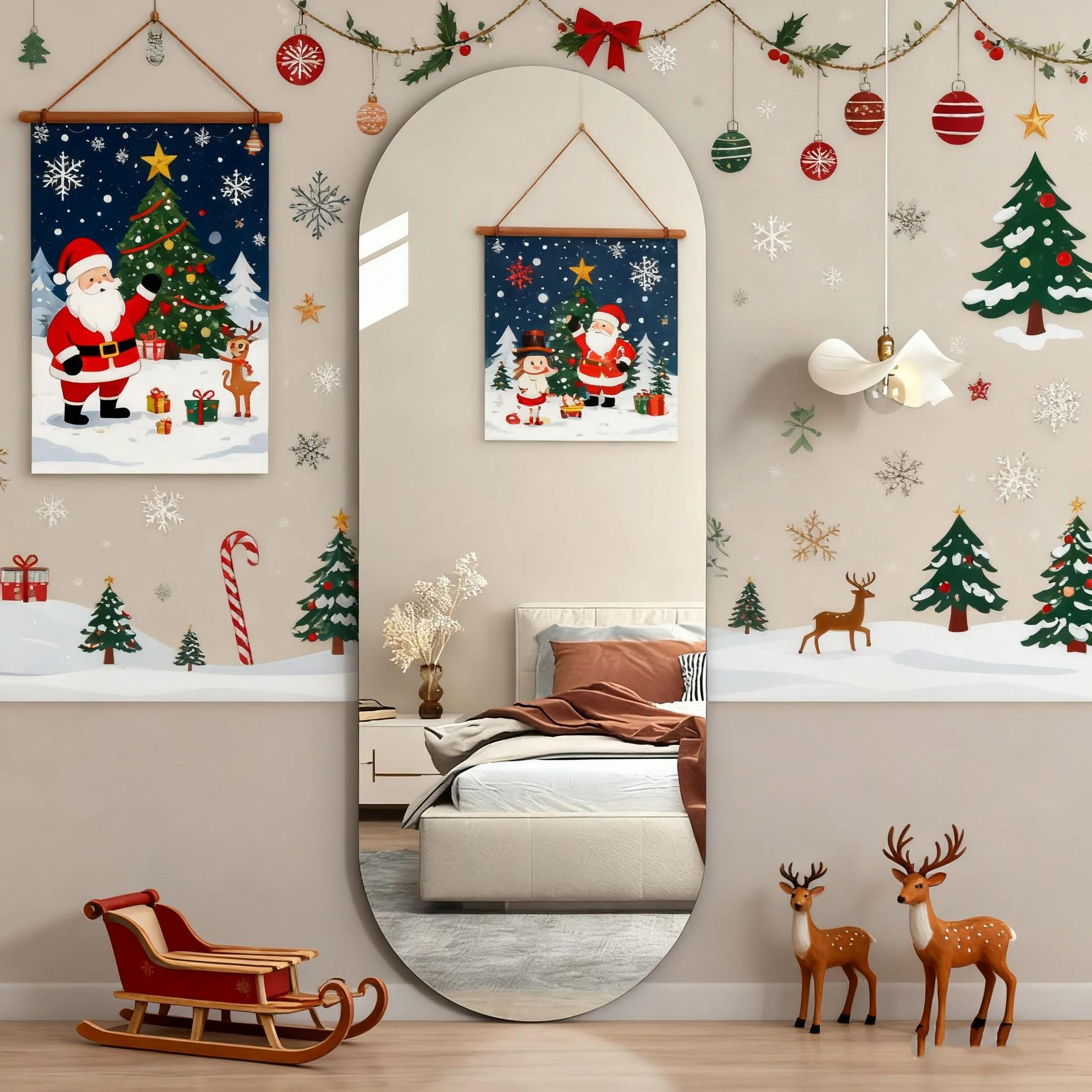 Frameless Arched Acrylic Wall Mirror SelfAdhesive FullLength Decor 2mm Thick 1