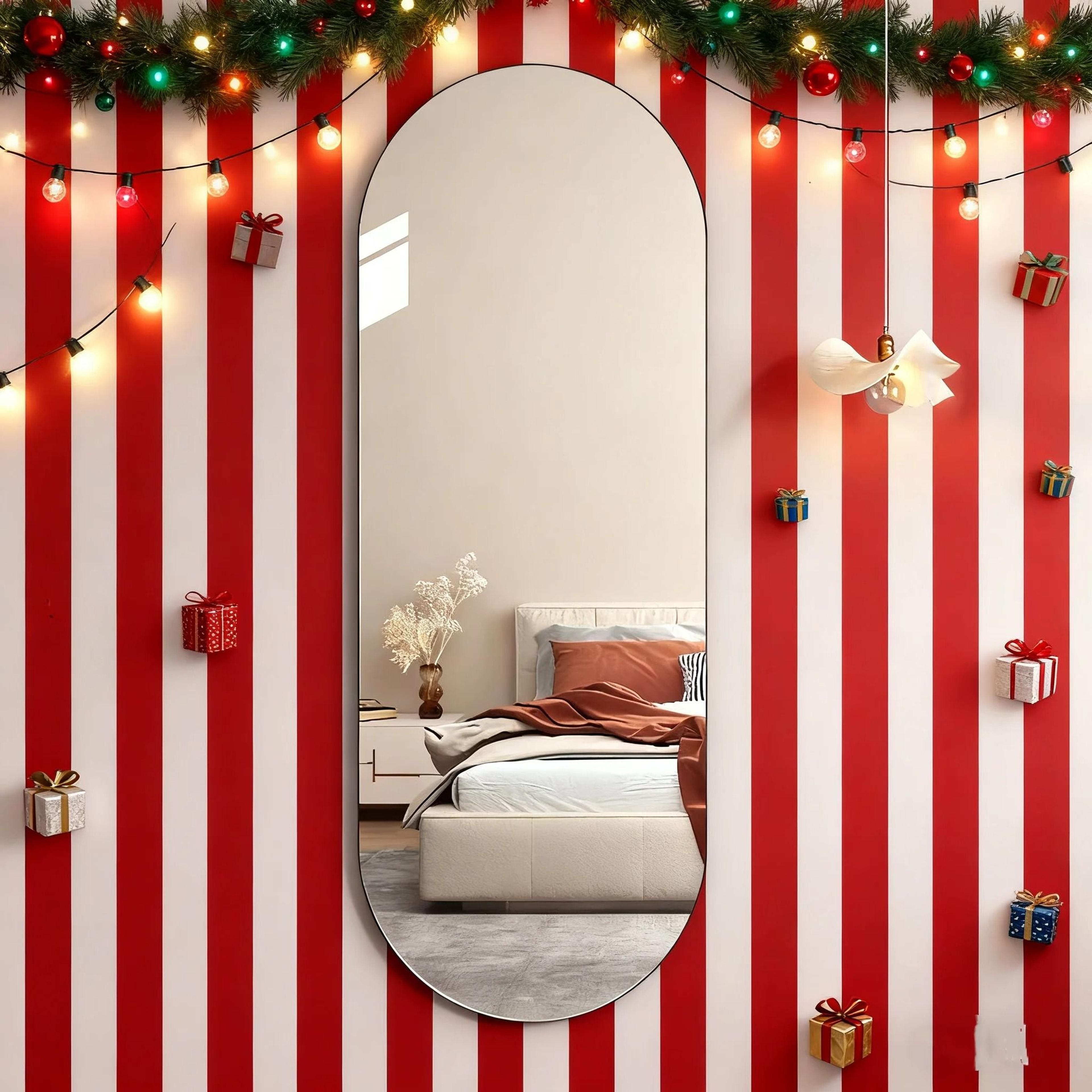 Frameless Arched Acrylic Wall Mirror SelfAdhesive FullLength Decor 2mm Thick 3