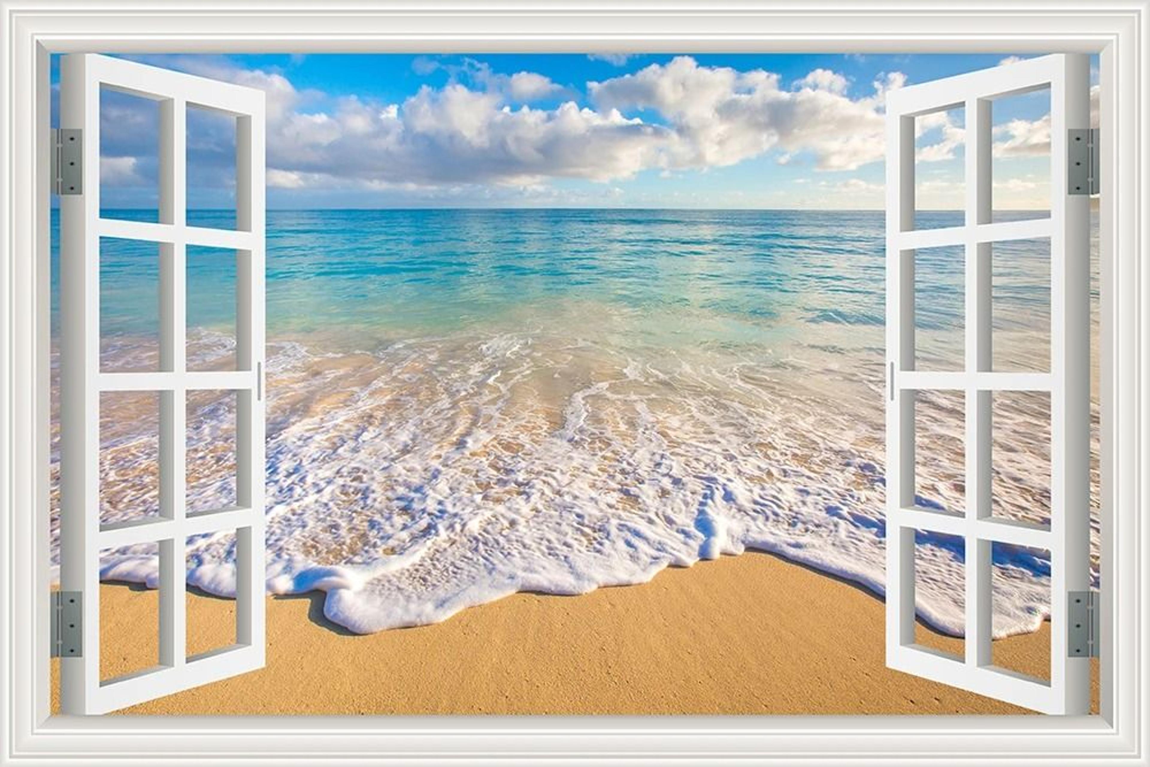 OceanView 3D Window Wall Sticker Beach Scene Vinyl Decor 10