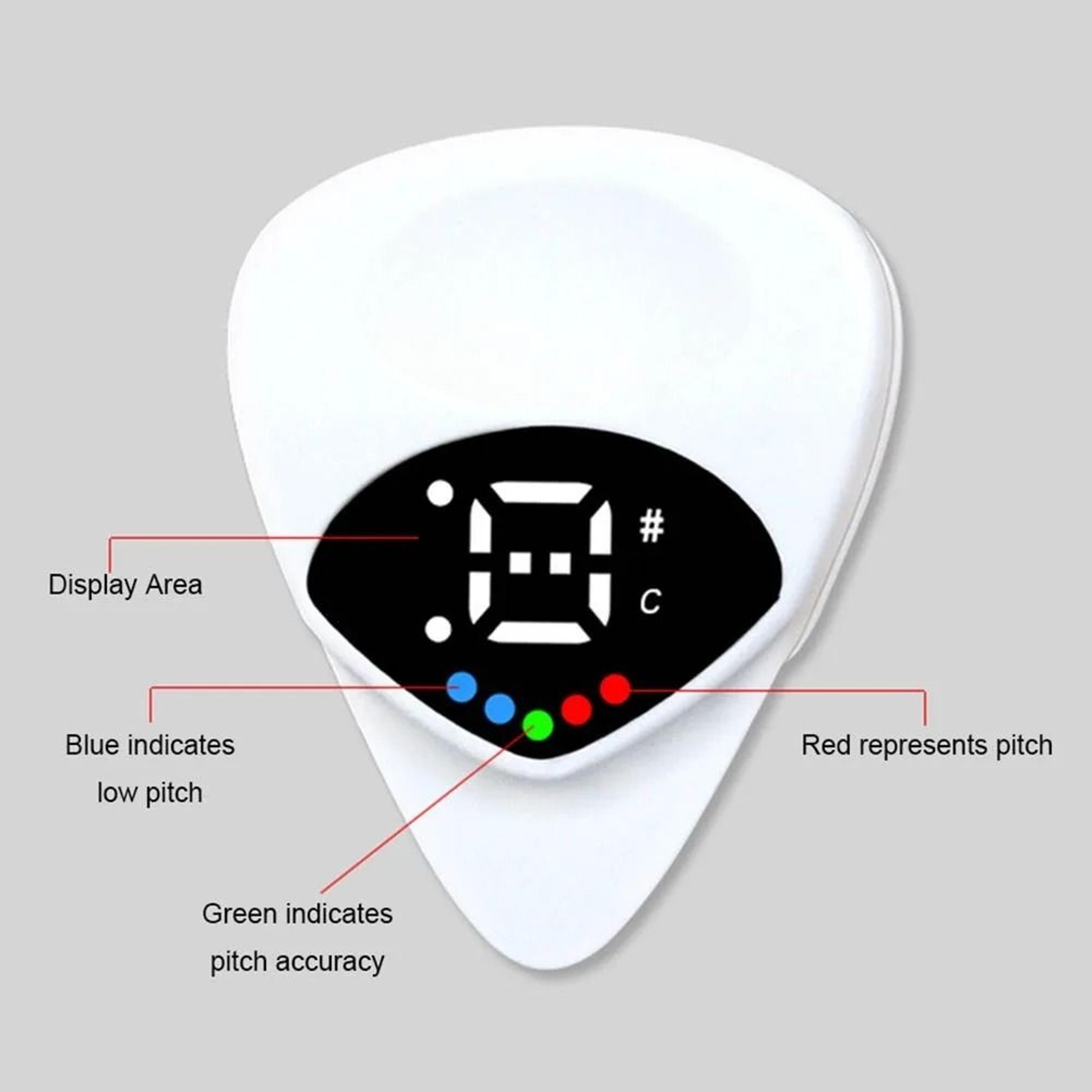 2in1 ClipOn Guitar Tuner Pick For Acoustic Electric Bass And Mandolin 3