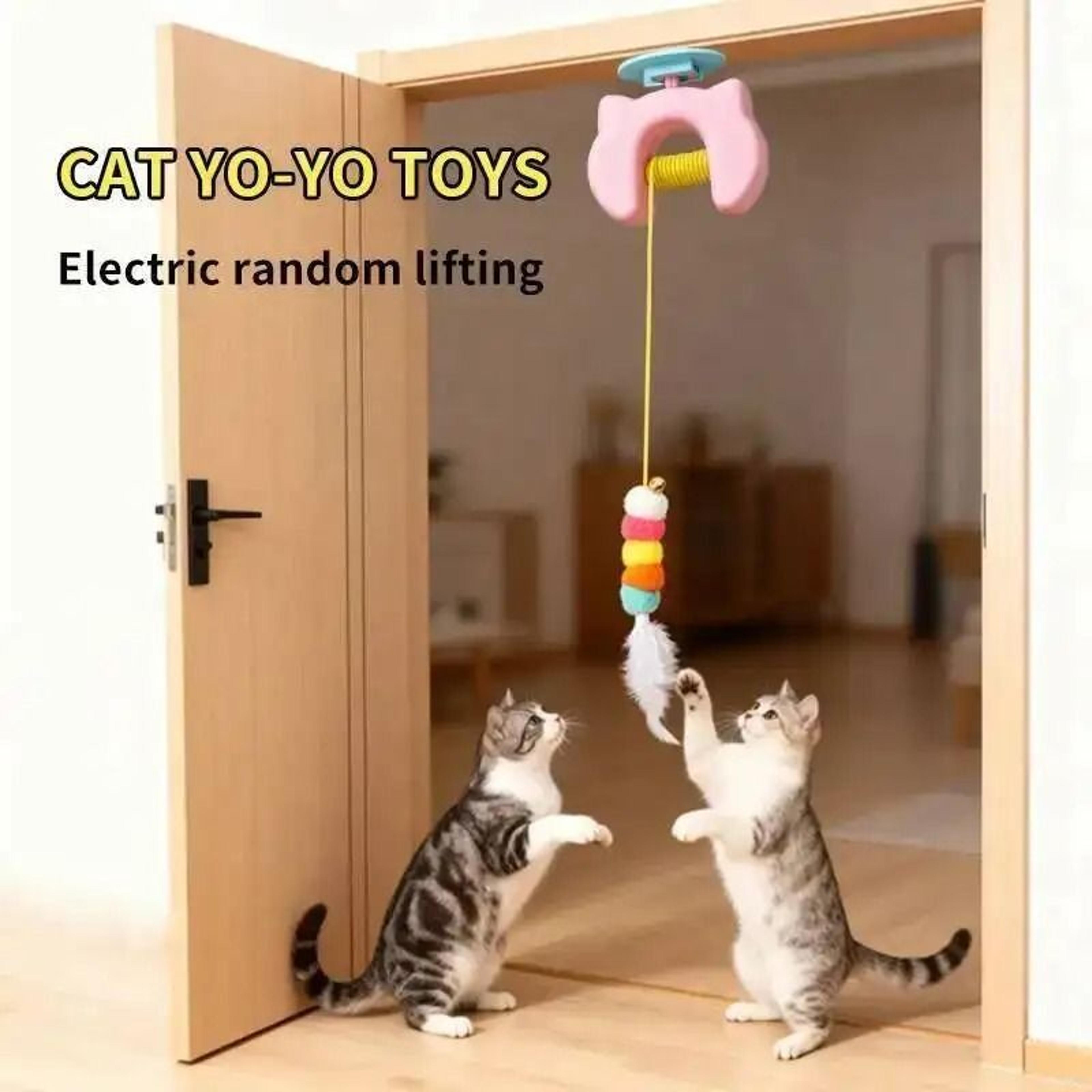 Smart Hanging Door Feather Cat Toy With Auto Swing Ropes 1