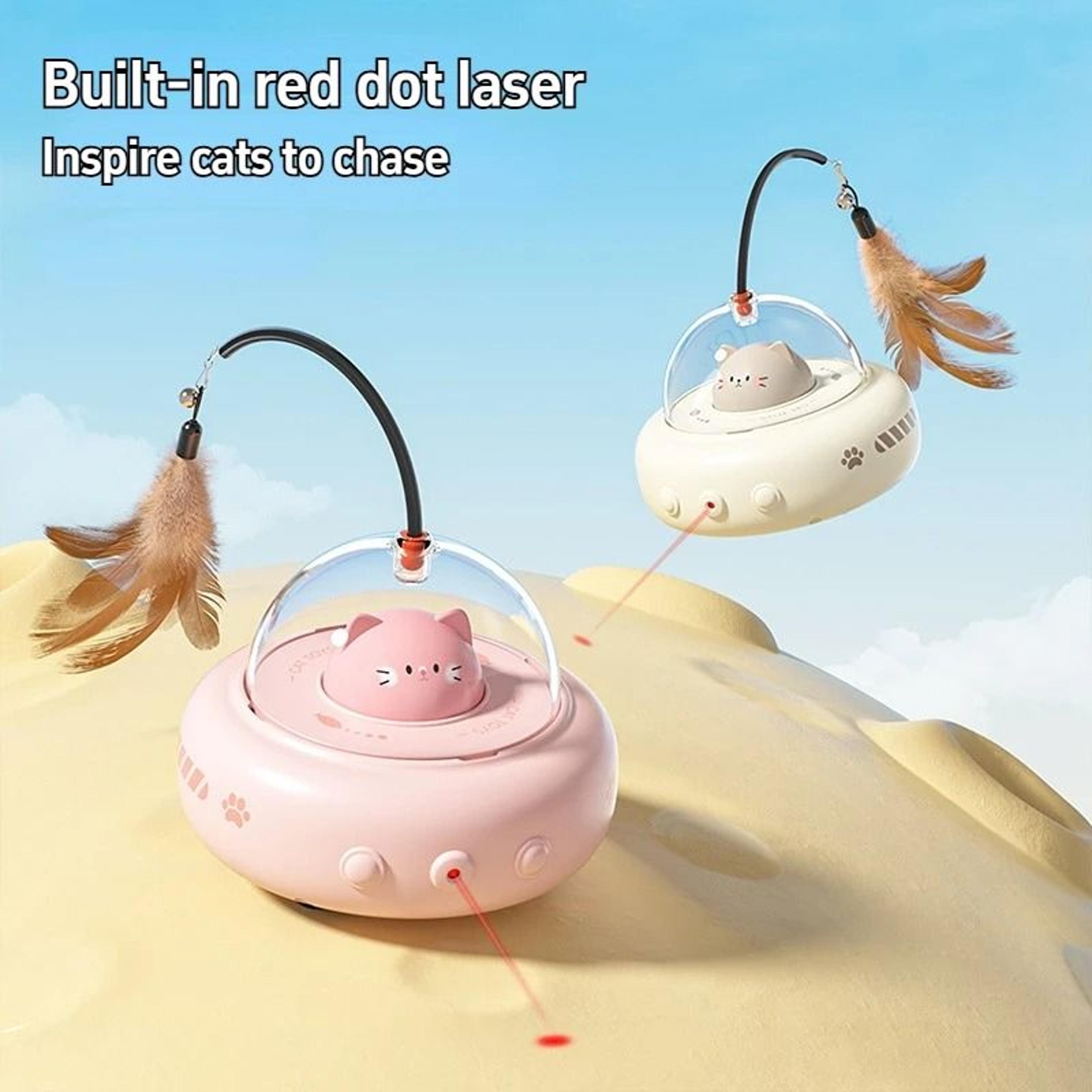 Smart UFO Cat Teaser Toy With Replaceable Feather 2