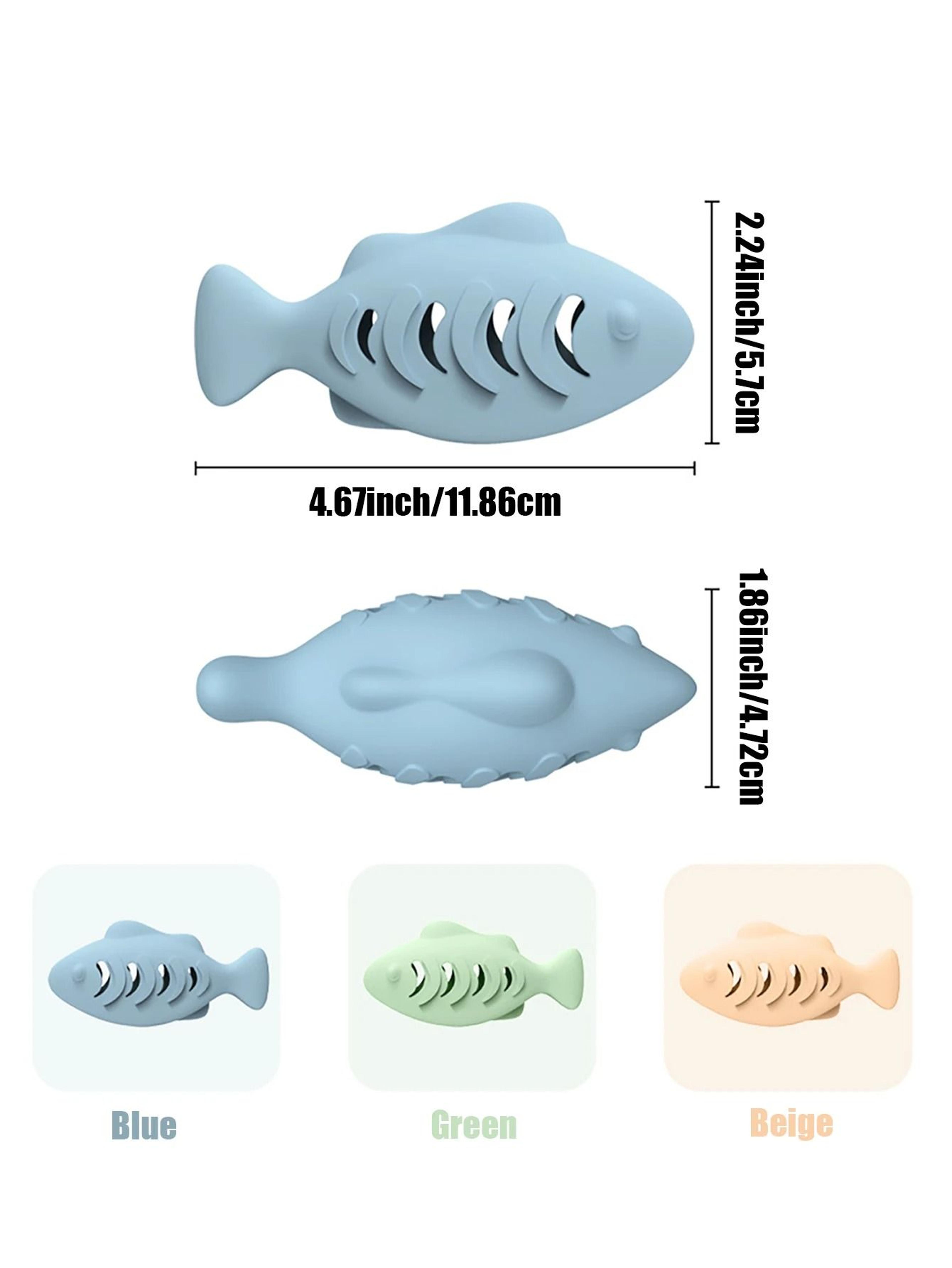 Fish Shaped Cat Chew Toy And Treat Dispenser 1