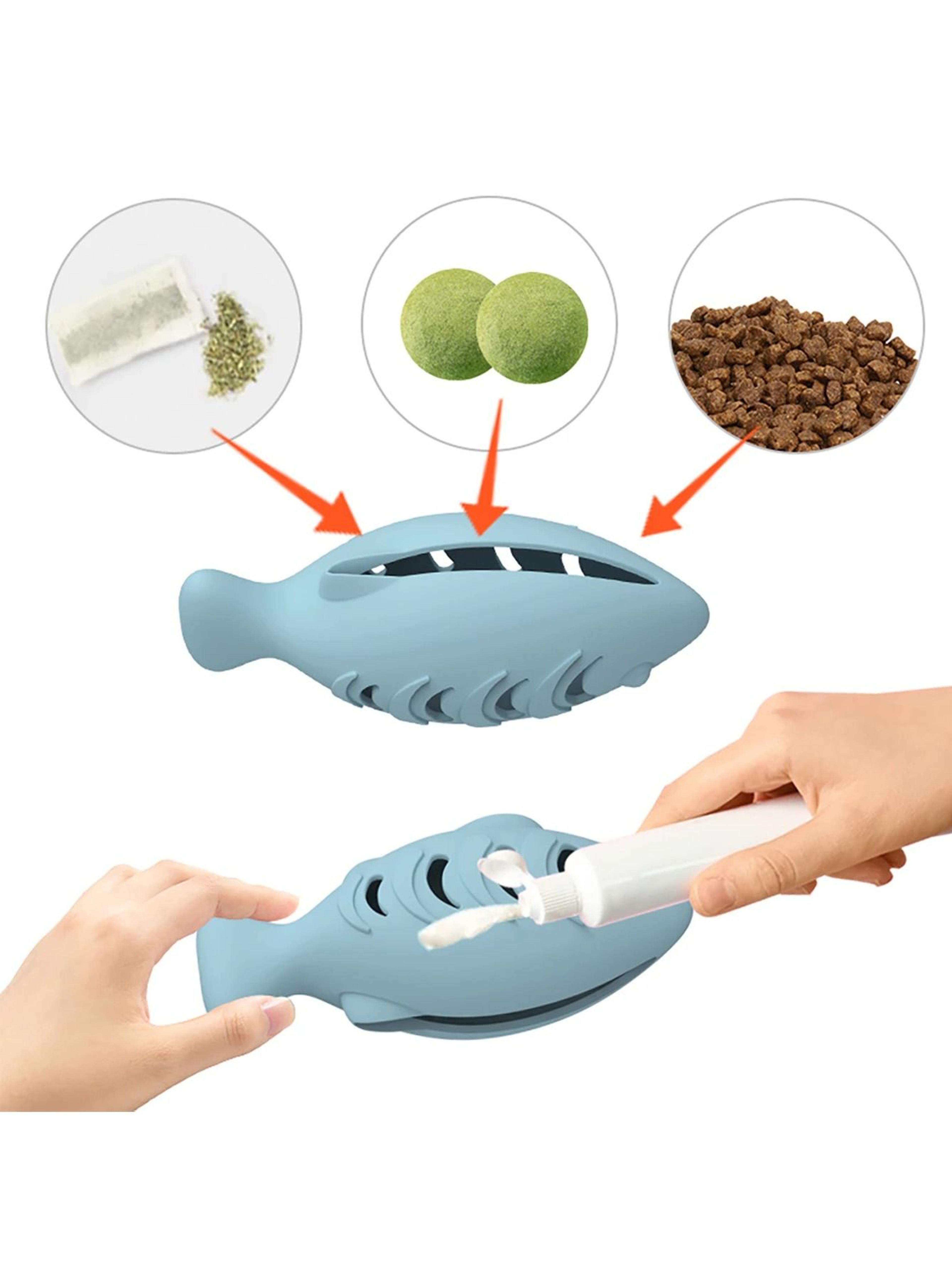 Fish Shaped Cat Chew Toy And Treat Dispenser 2