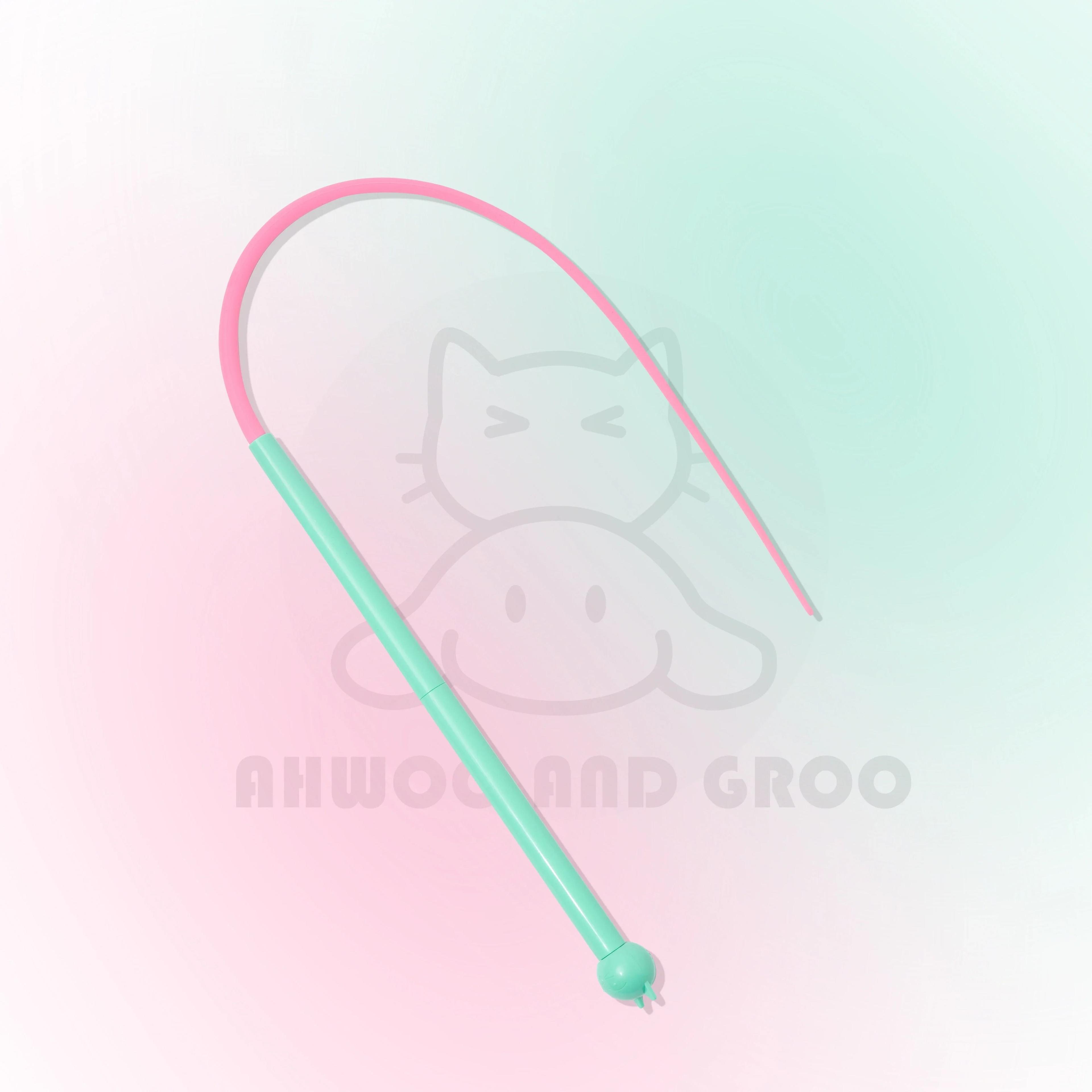 Macaron Mouse Tail Cat Wand Toy With Bell  Flexible Silicone Teaser Tail 12