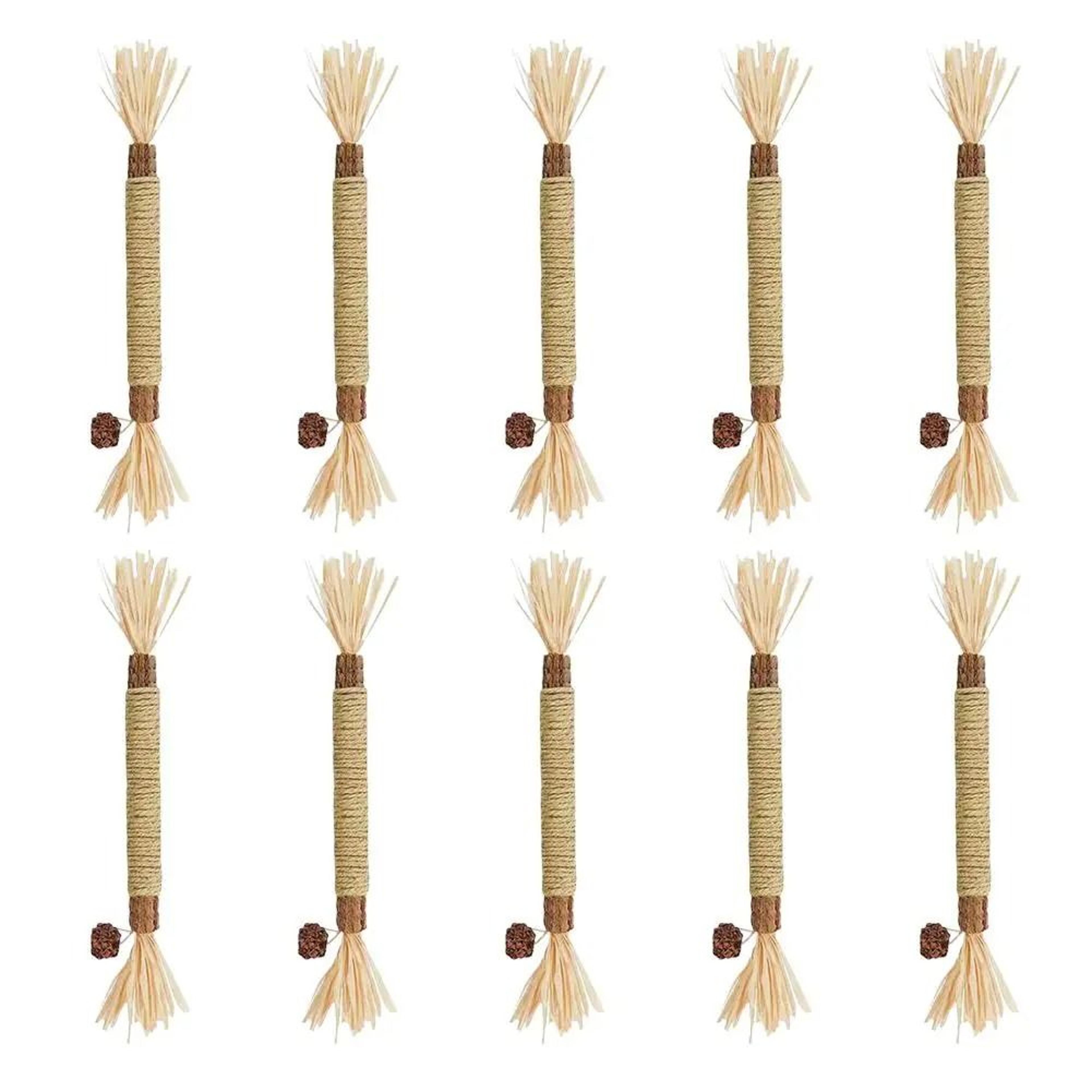 Natural Cat Mint Teeth Cleaning Chew Stick Toy With Rope For Cats 8