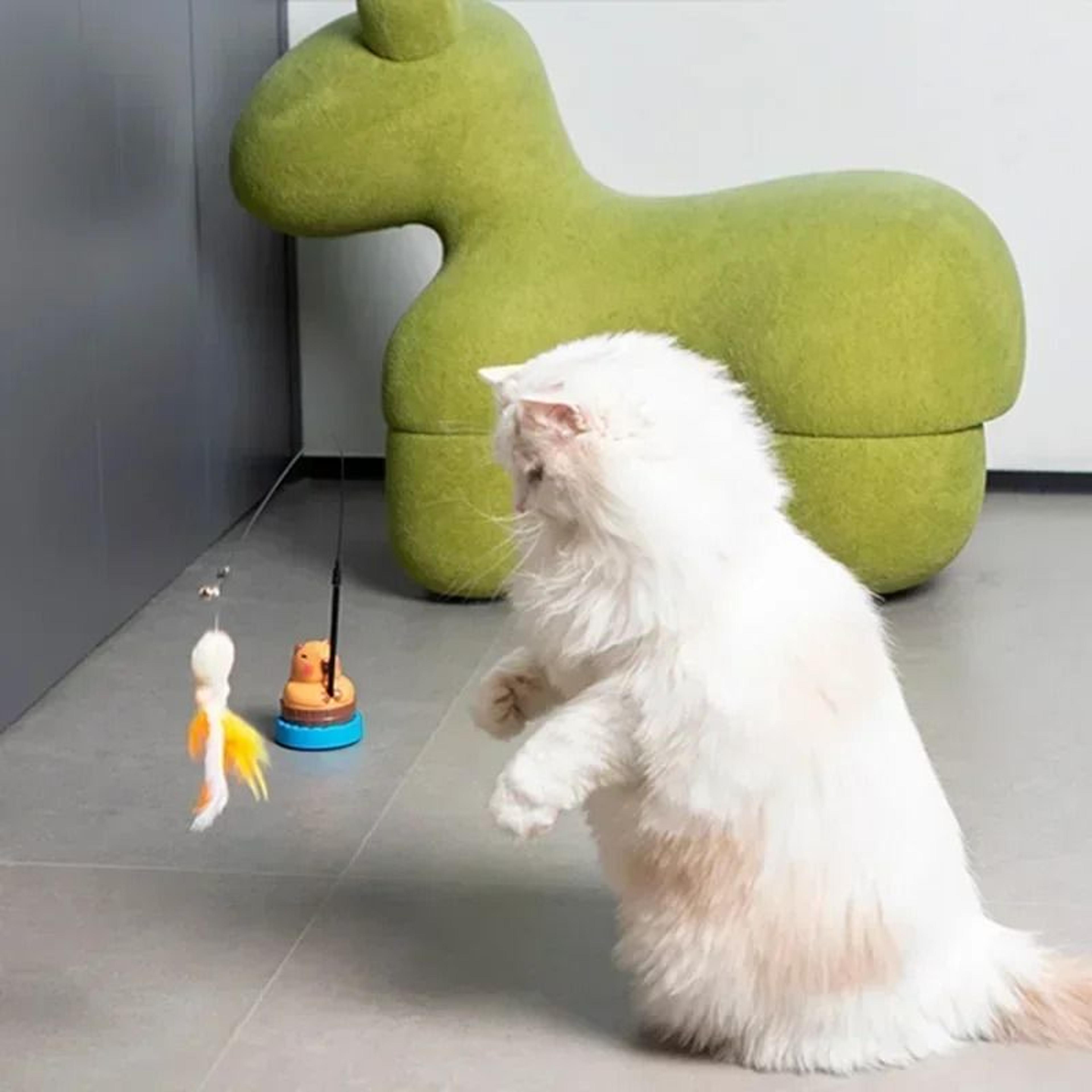 Capybara Bird Bell Cat Teaser Wand Toy For Interactive Hunting  Exercise 3