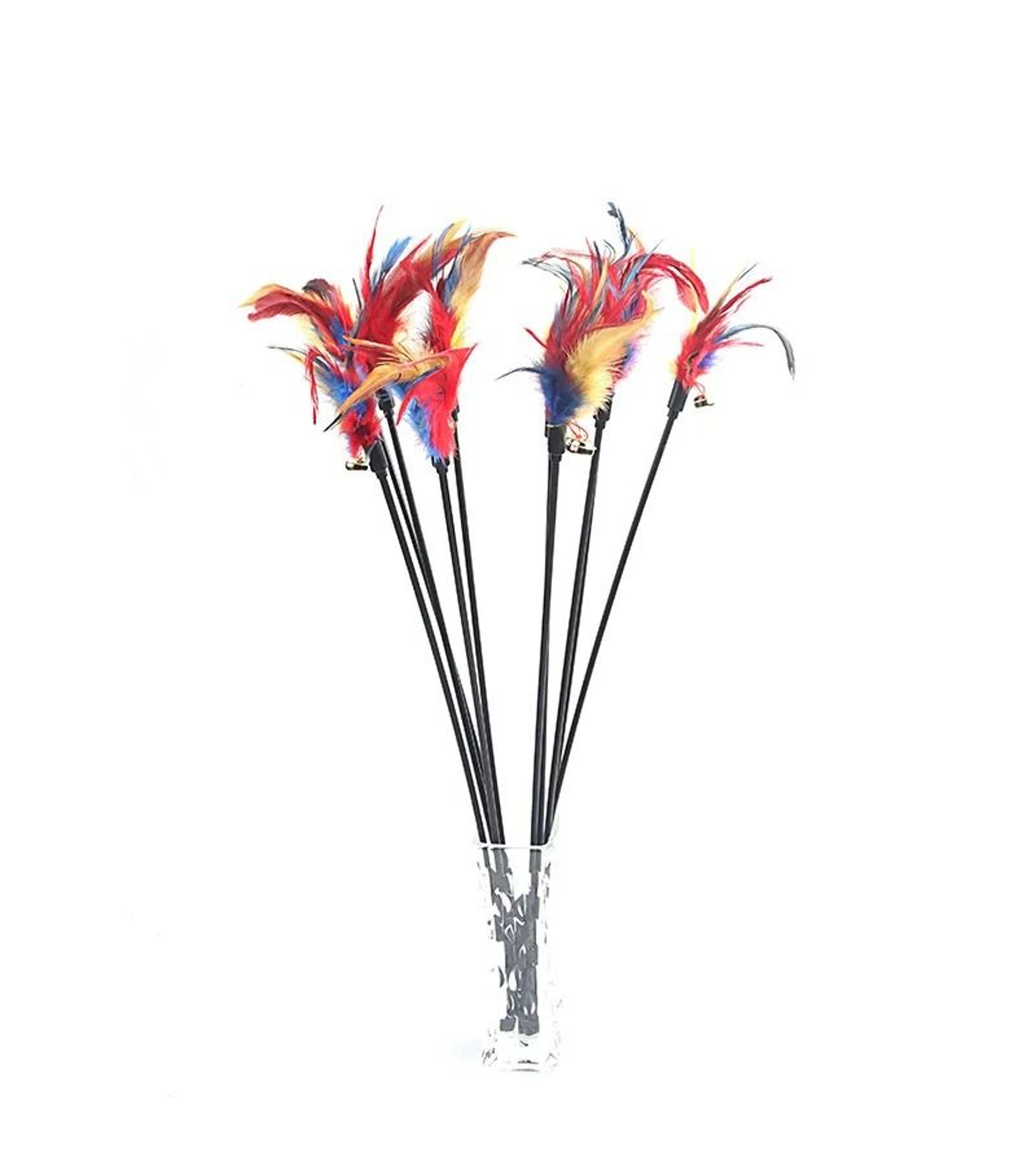 FeatherFrenzy 5Piece Interactive Cat Wand Toy Set With Bells  Feather Teasers 7