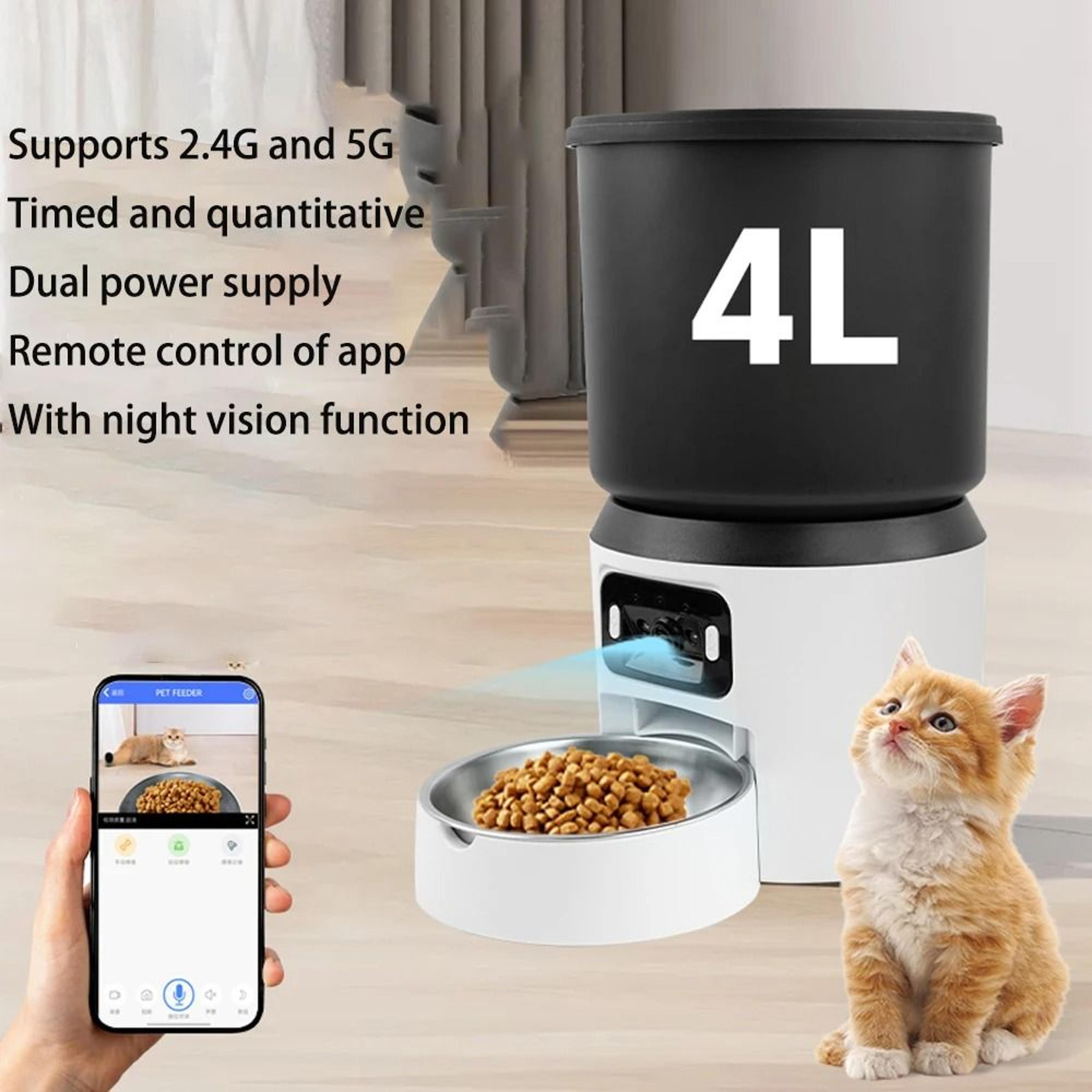 4L Smart Automatic Pet Feeder With Camera And Timer For Cats And Dogs 4