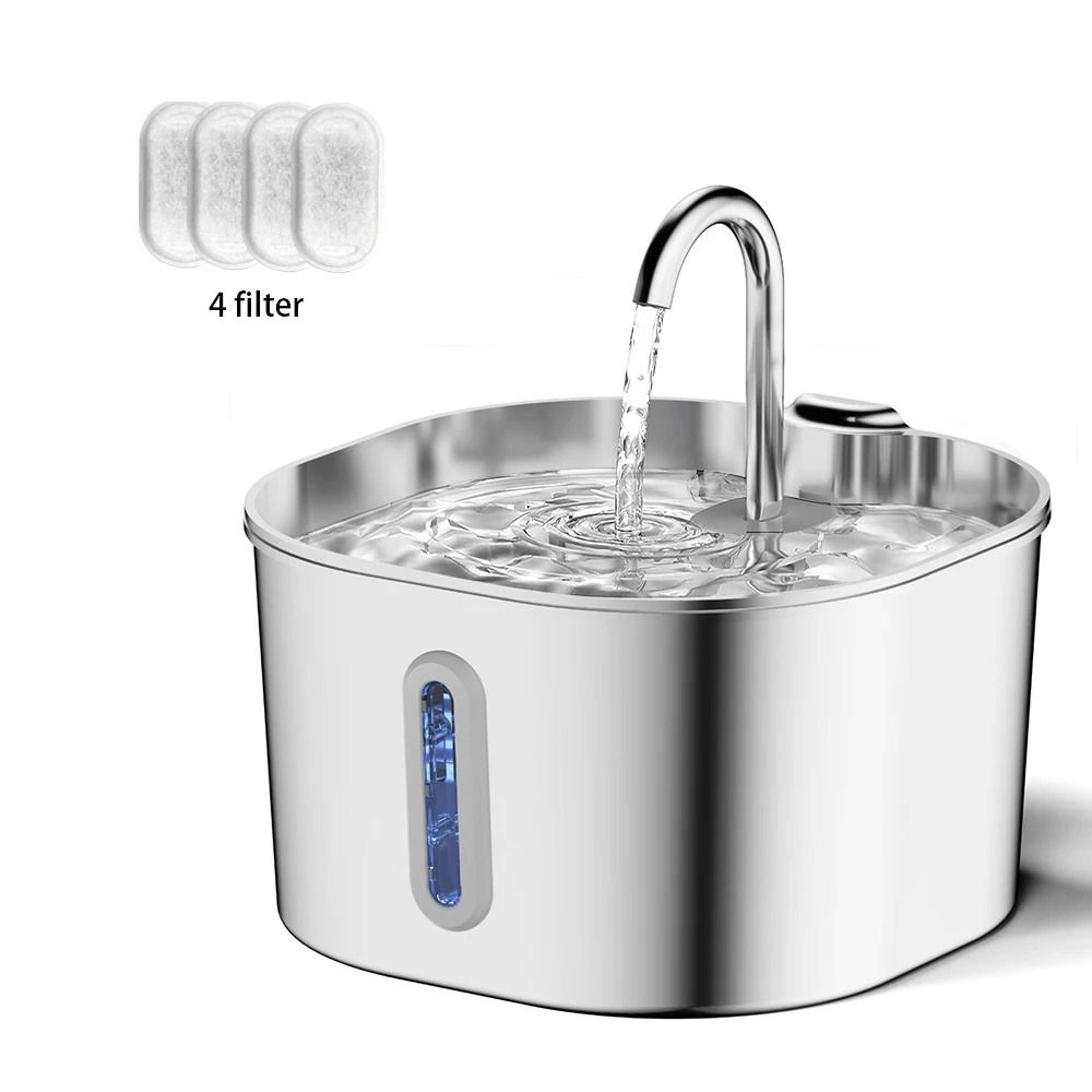 CrystalFlow Stainless Steel Pet Water Fountain 74oz Automatic Drinking Station 9
