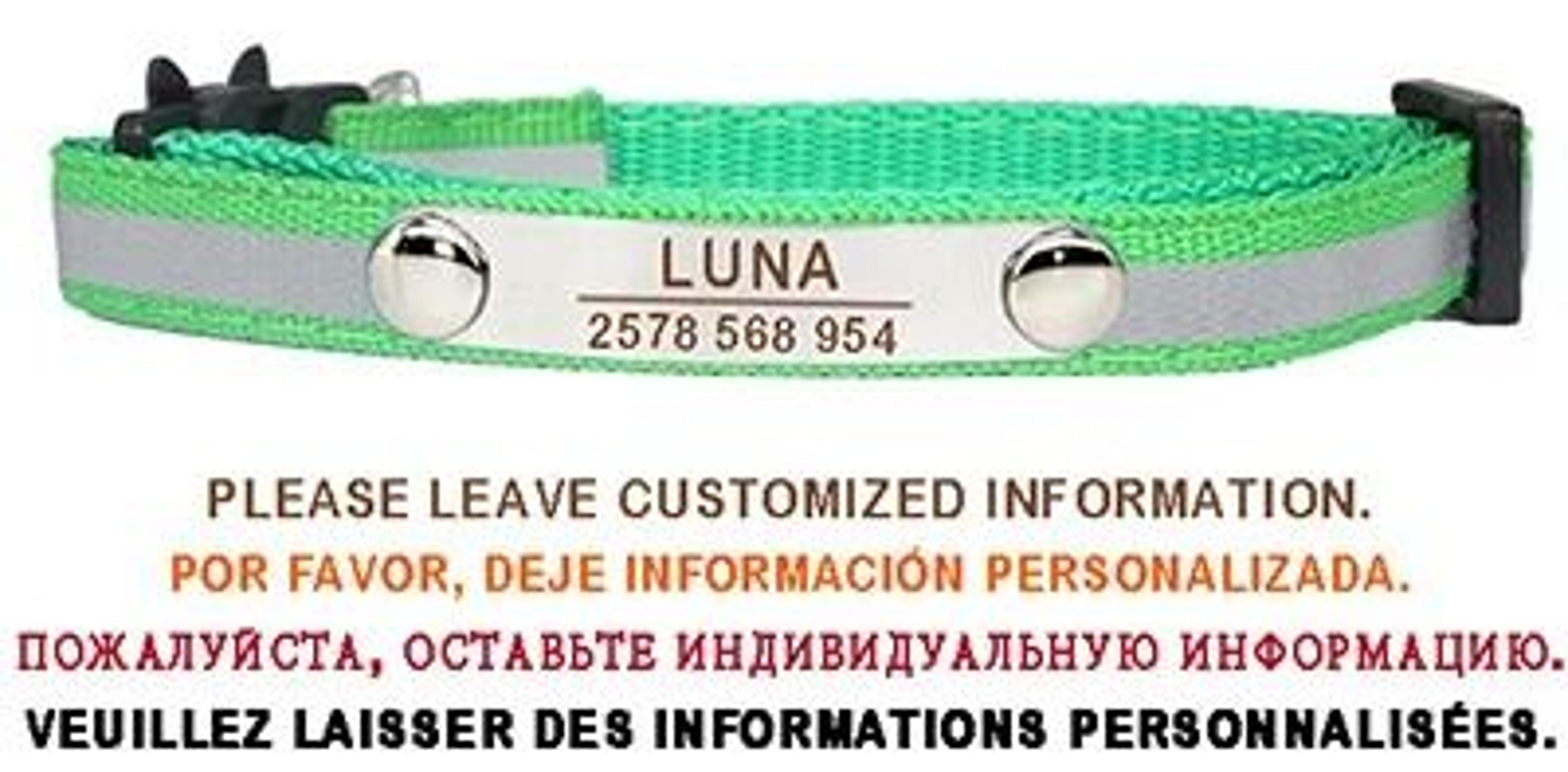 Personalized Reflective Cat Collar With Engraved ID Tag And Safety Breakaway Buckle 10