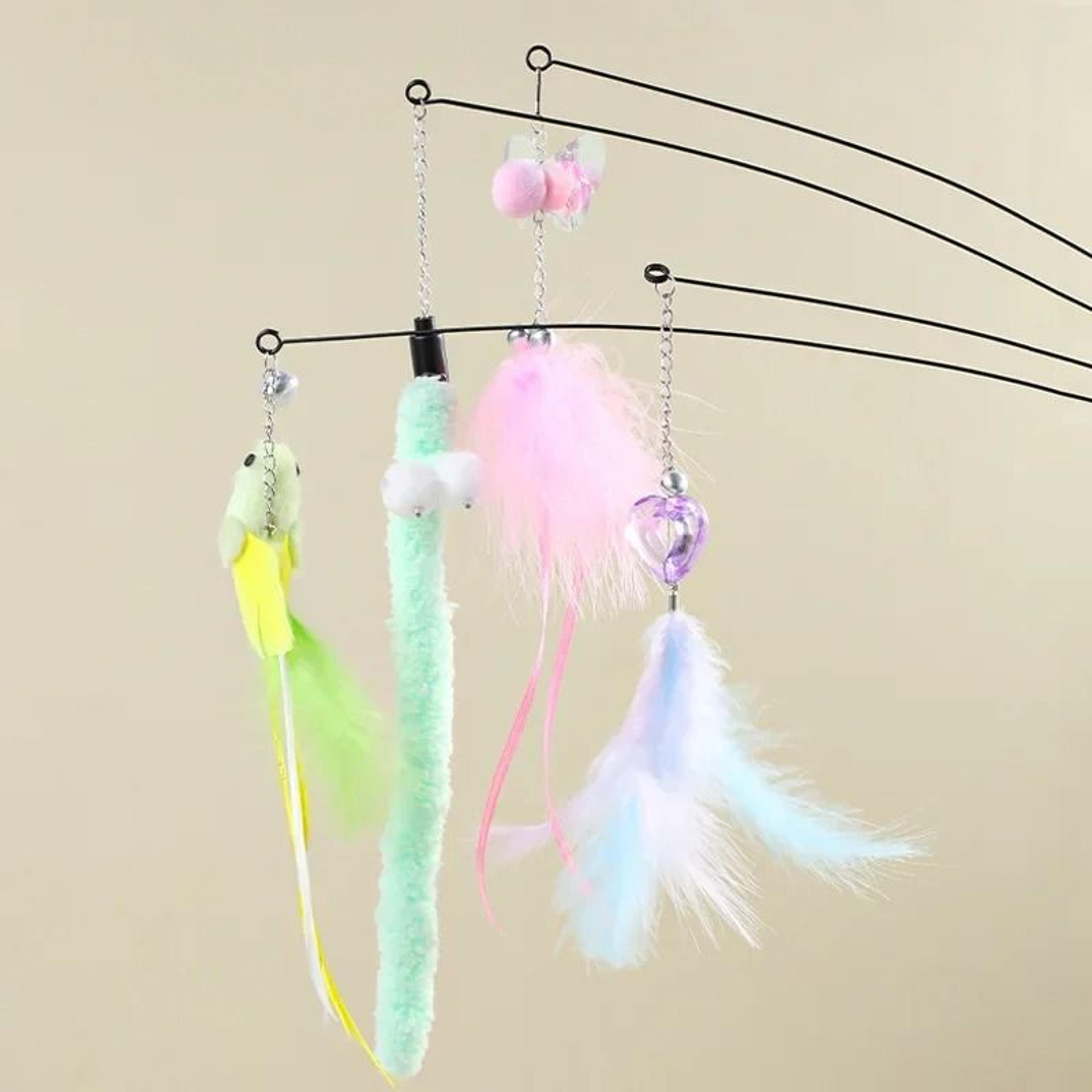 SkyHunter Telescopic Feather Cat Wand Toy With Bell 3