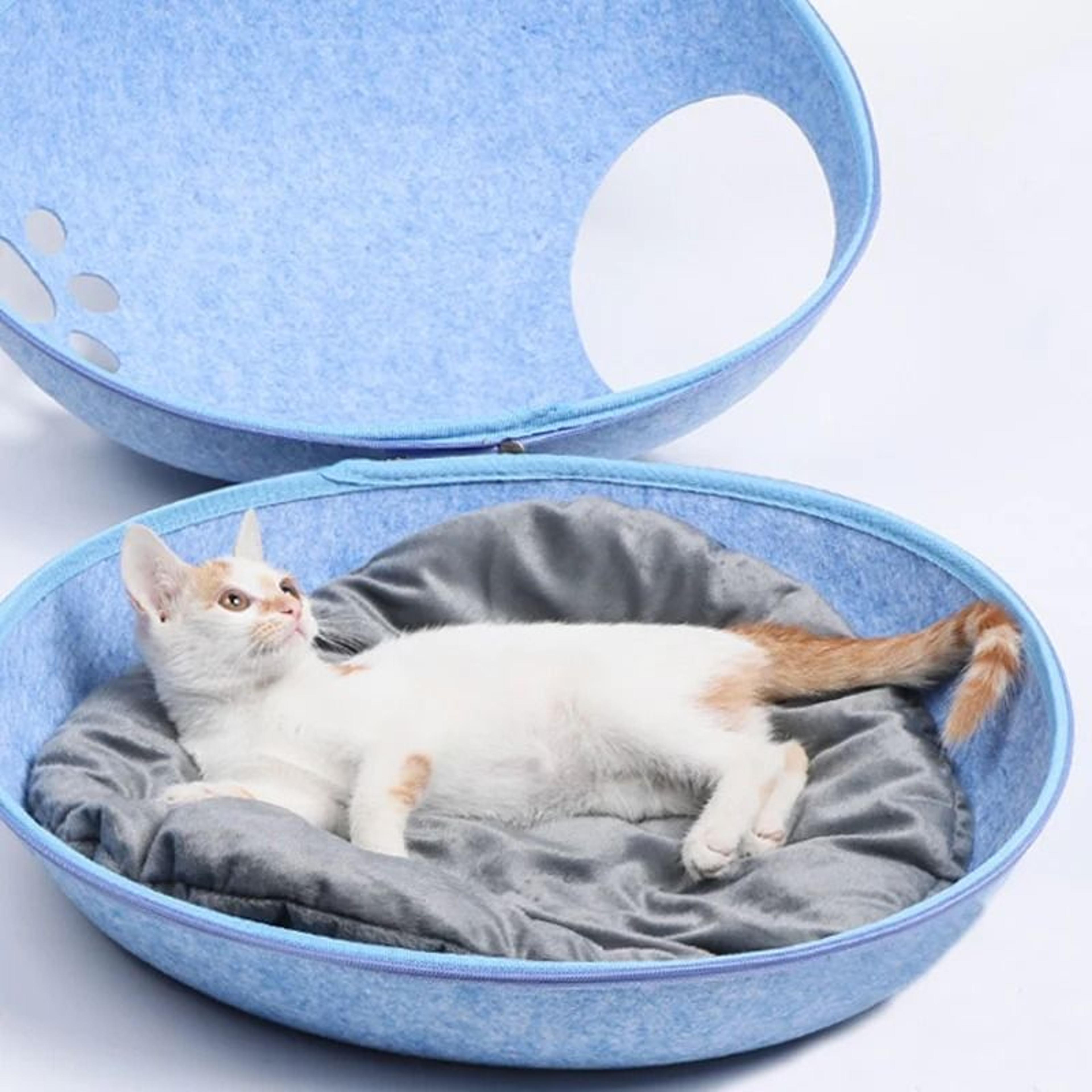 Cozy Removable Cat House Bed With Breathable Cushion For Cats  Small Dogs 4