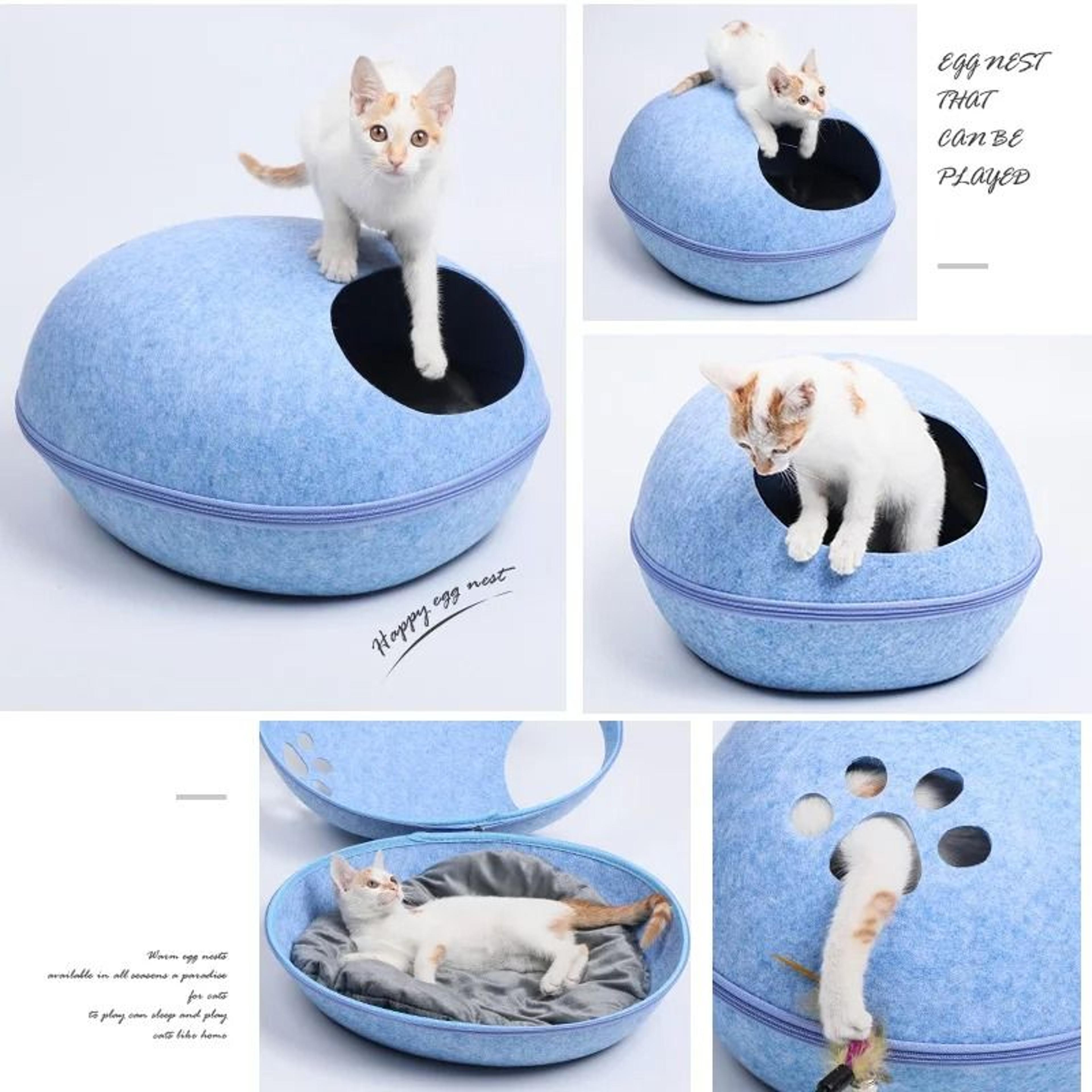 Cozy Removable Cat House Bed With Breathable Cushion For Cats  Small Dogs 5
