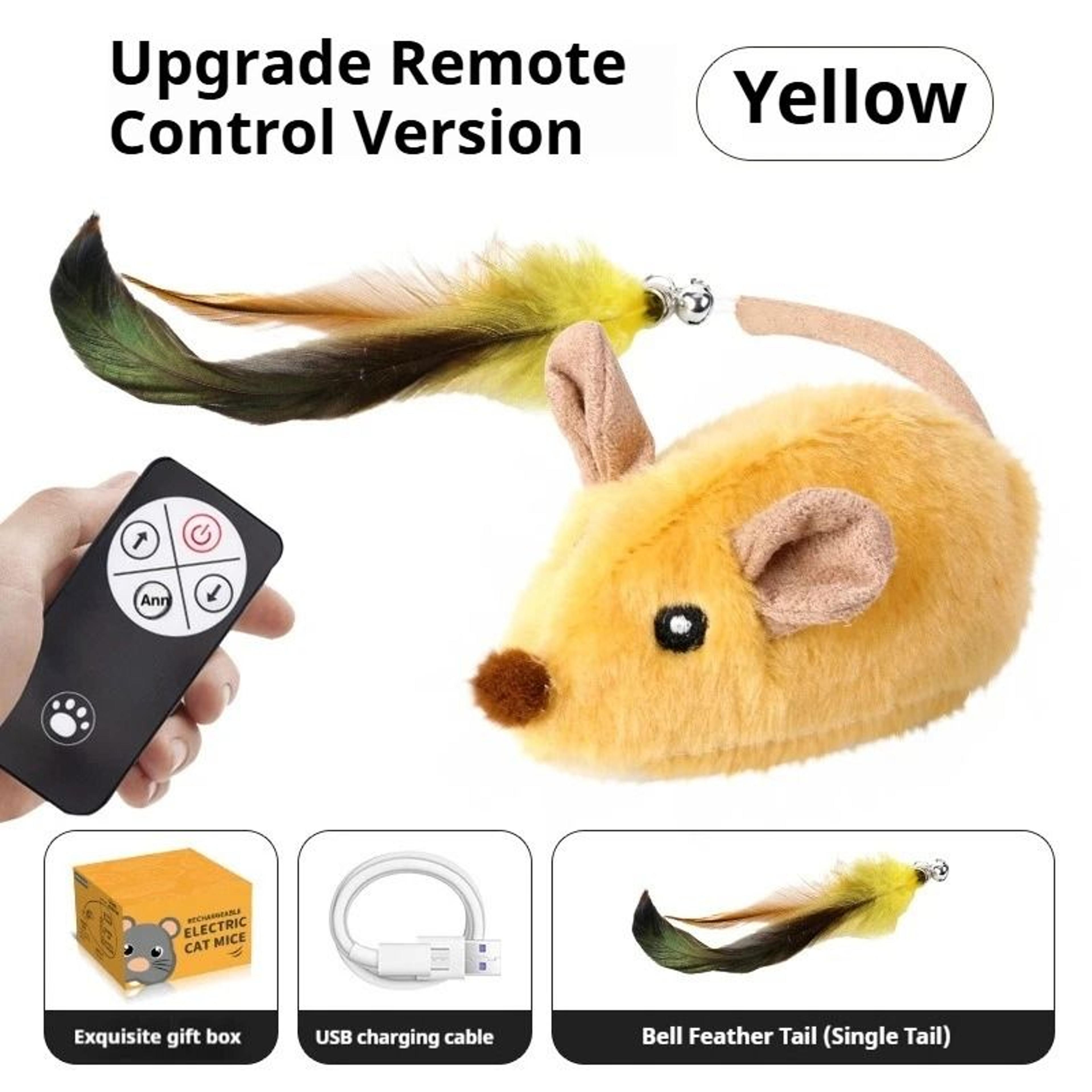 USB Rechargeable Automatic Moving Mouse Cat Toy  Interactive Squeaky Plush Toy For Cats  Kittens 7