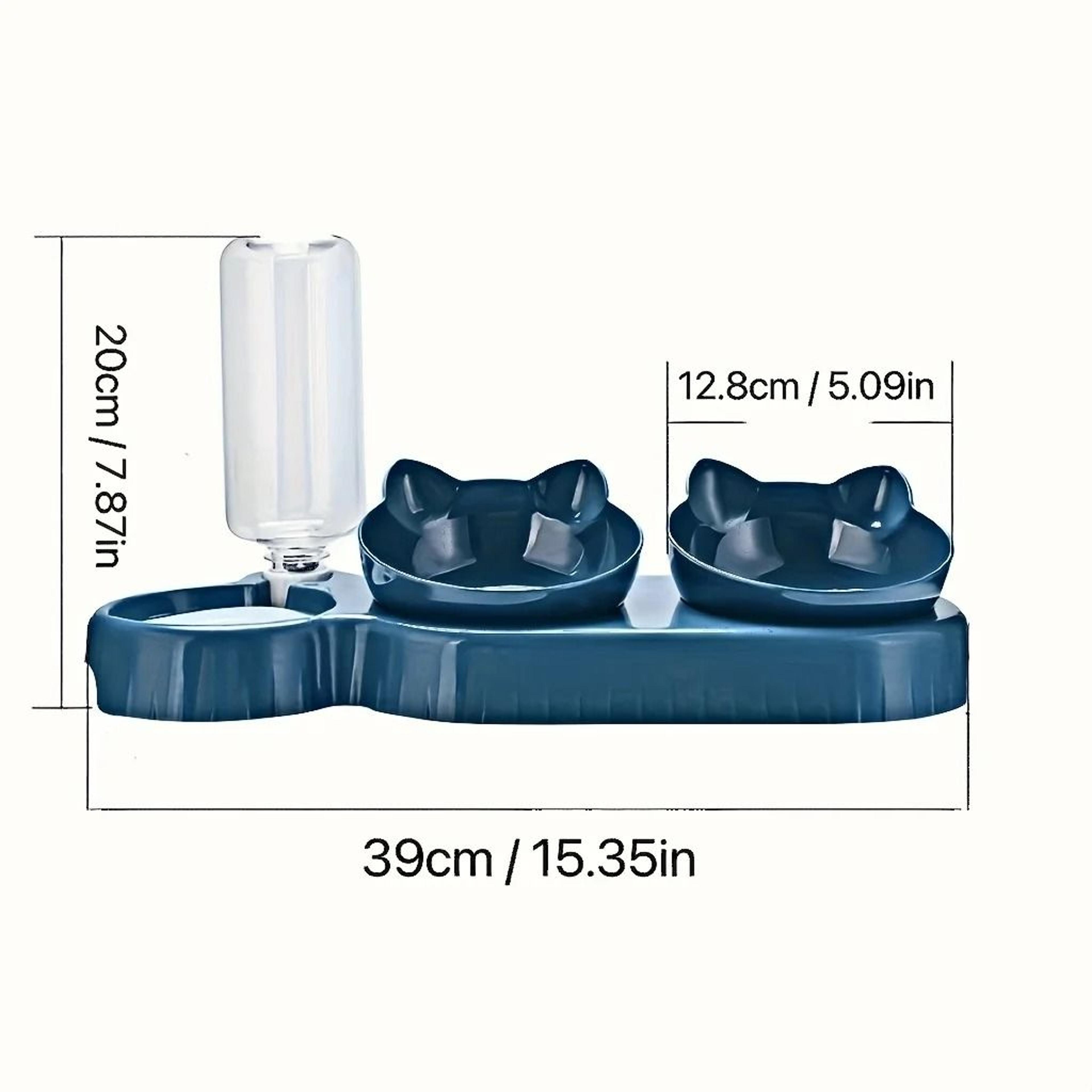 3in1 Elevated Cat Feeding Station With Gravity Water Dispenser And Tilted Dual Bowls 3