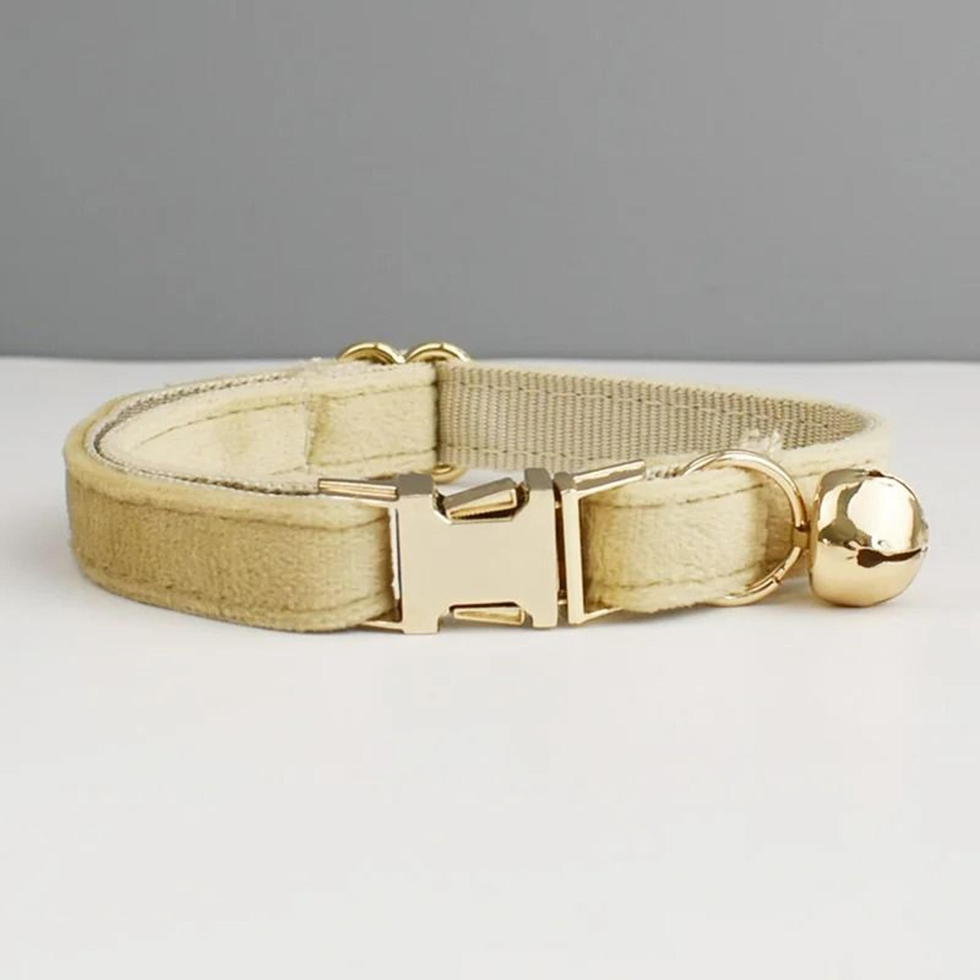 Personalized Luxury Velvet Cat Collar With Name Plate Bell  Bow Tie 6
