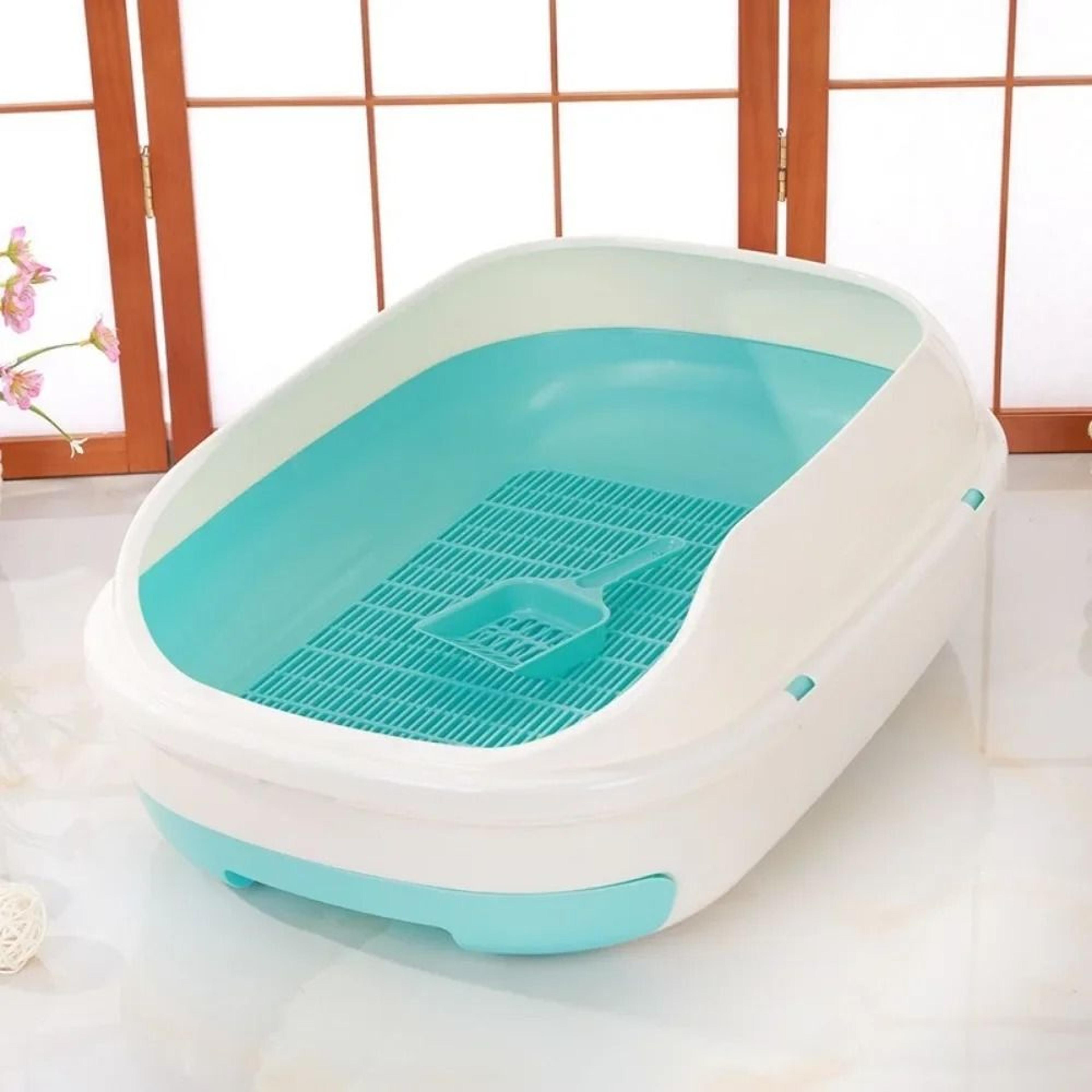 CleanFlow ExtraLarge SemiClosed Double Layer Cat Litter Box With Drawer  Splash Guard 2