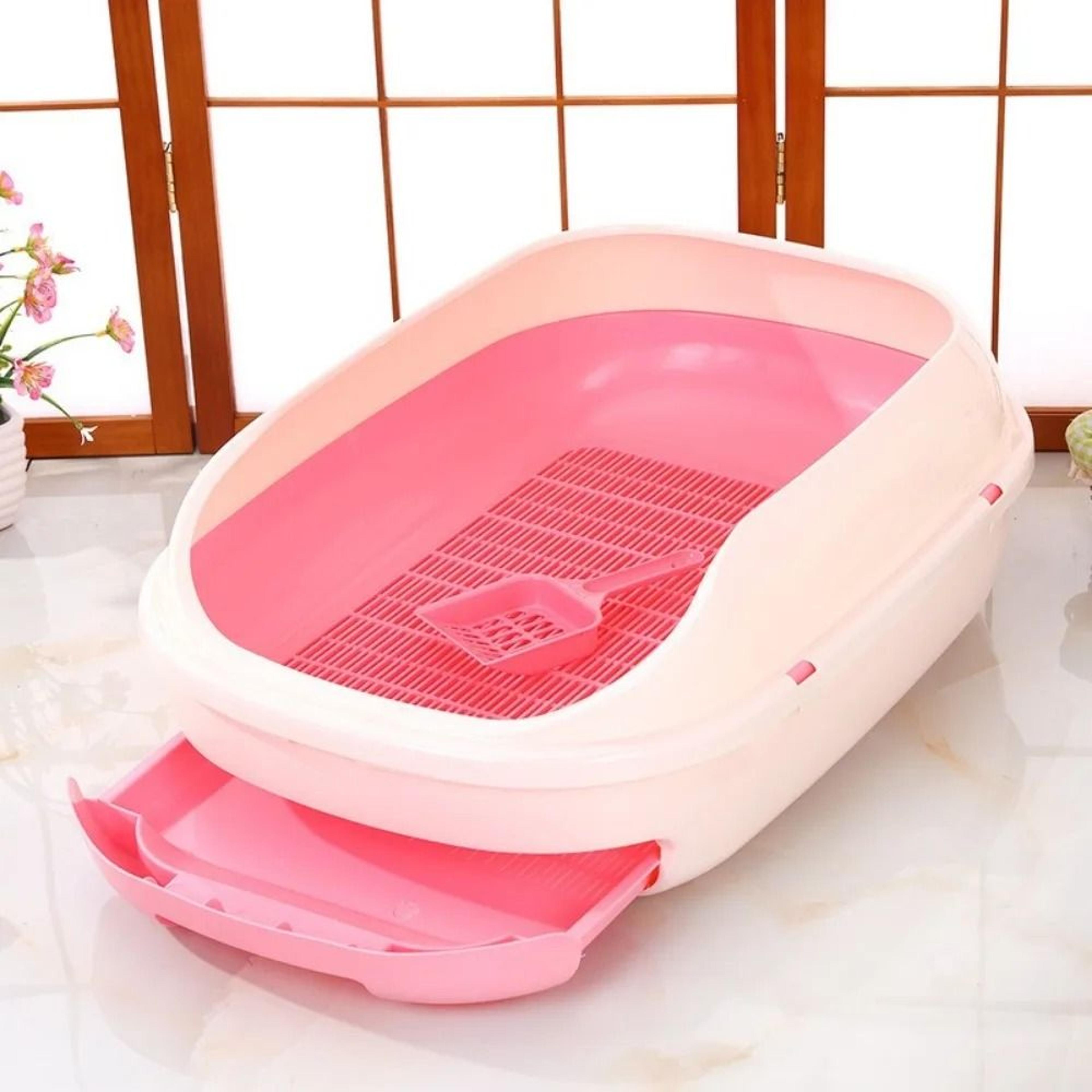 CleanFlow ExtraLarge SemiClosed Double Layer Cat Litter Box With Drawer  Splash Guard 6