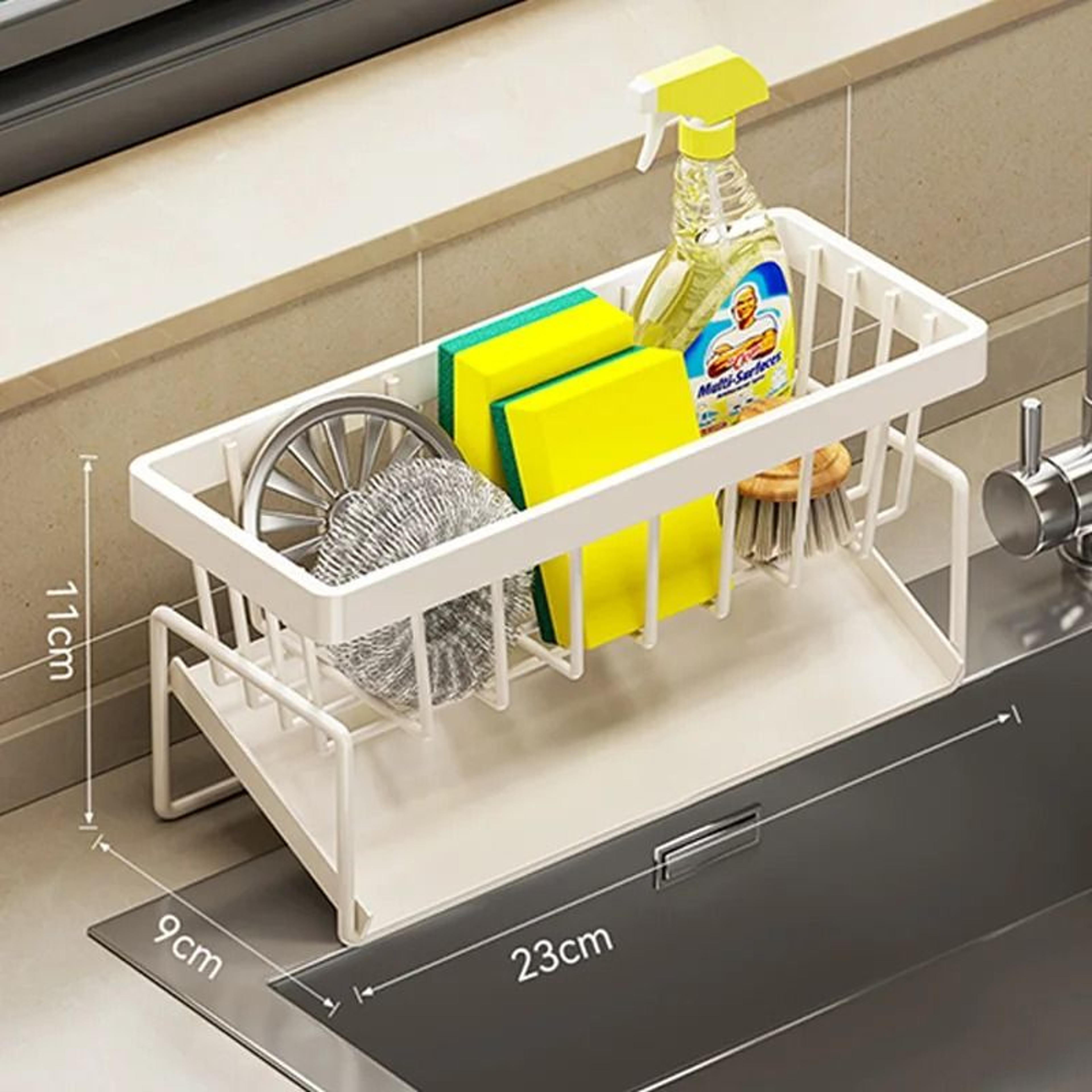 DrainMate Stainless Steel Sink Organizer Rack  Sponge Soap  Rag Storage Holder 11