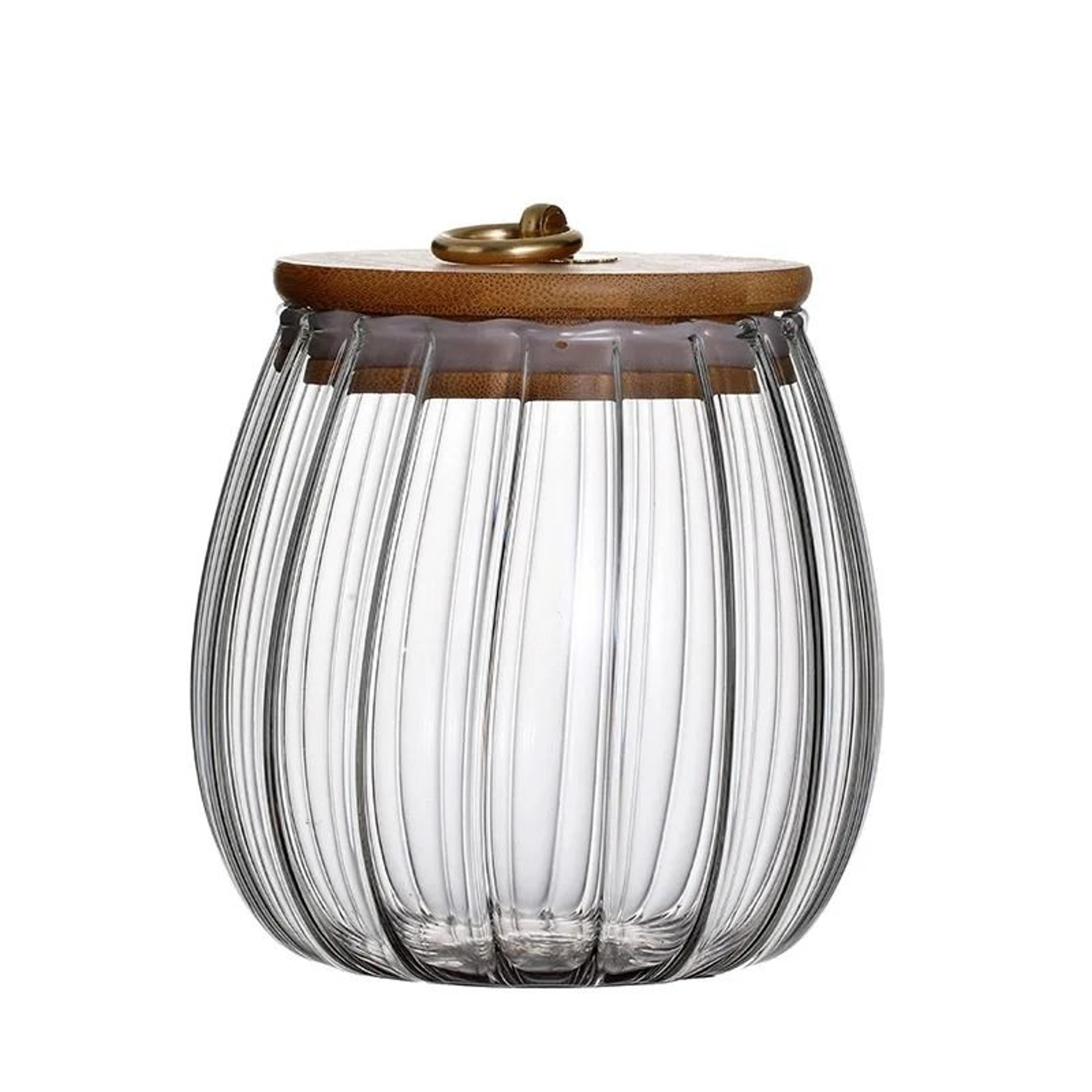 Airtight Glass Storage Jar With Wooden Lid For Coffee Beans Tea Sugar Grains And Snacks 5