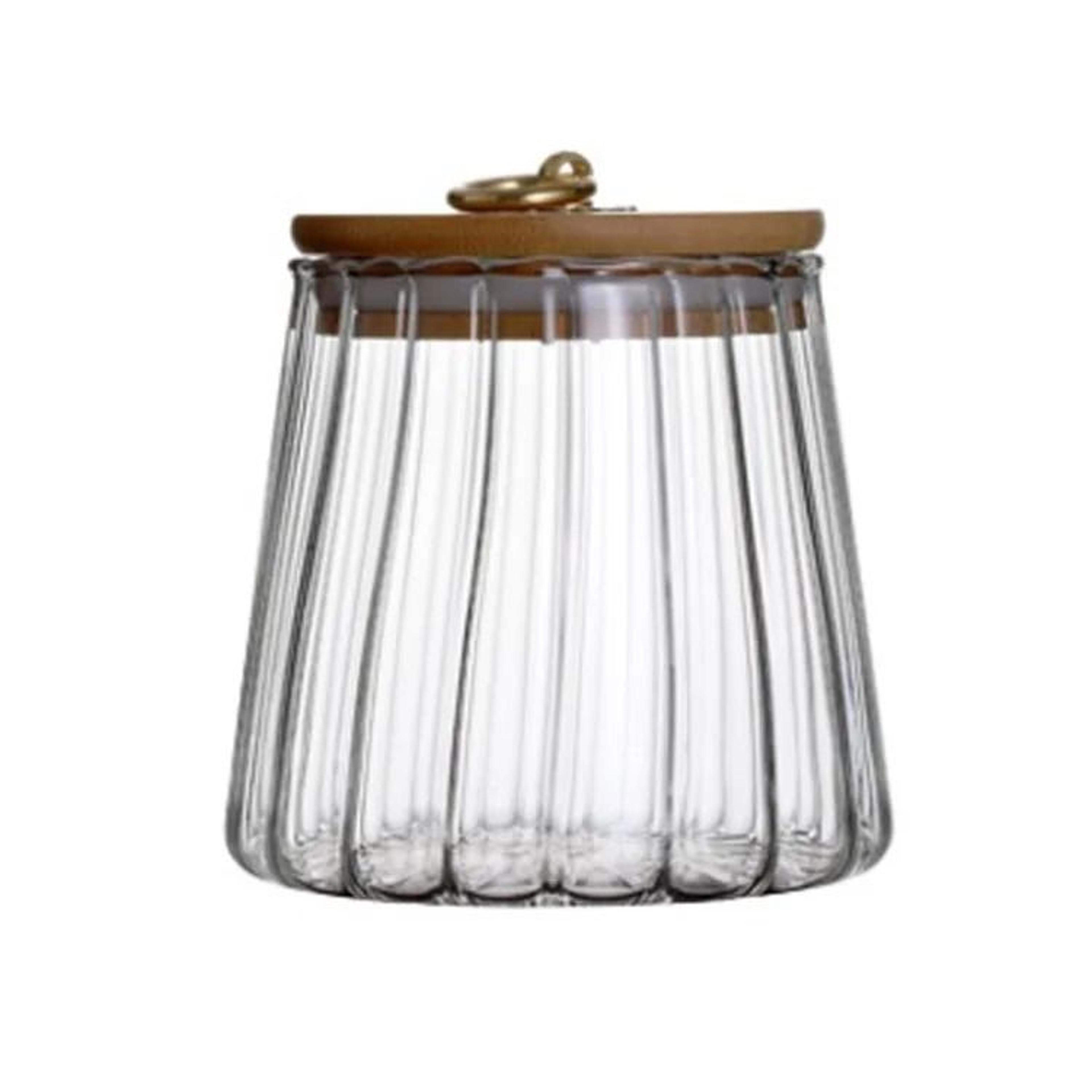 Airtight Glass Storage Jar With Wooden Lid For Coffee Beans Tea Sugar Grains And Snacks 6