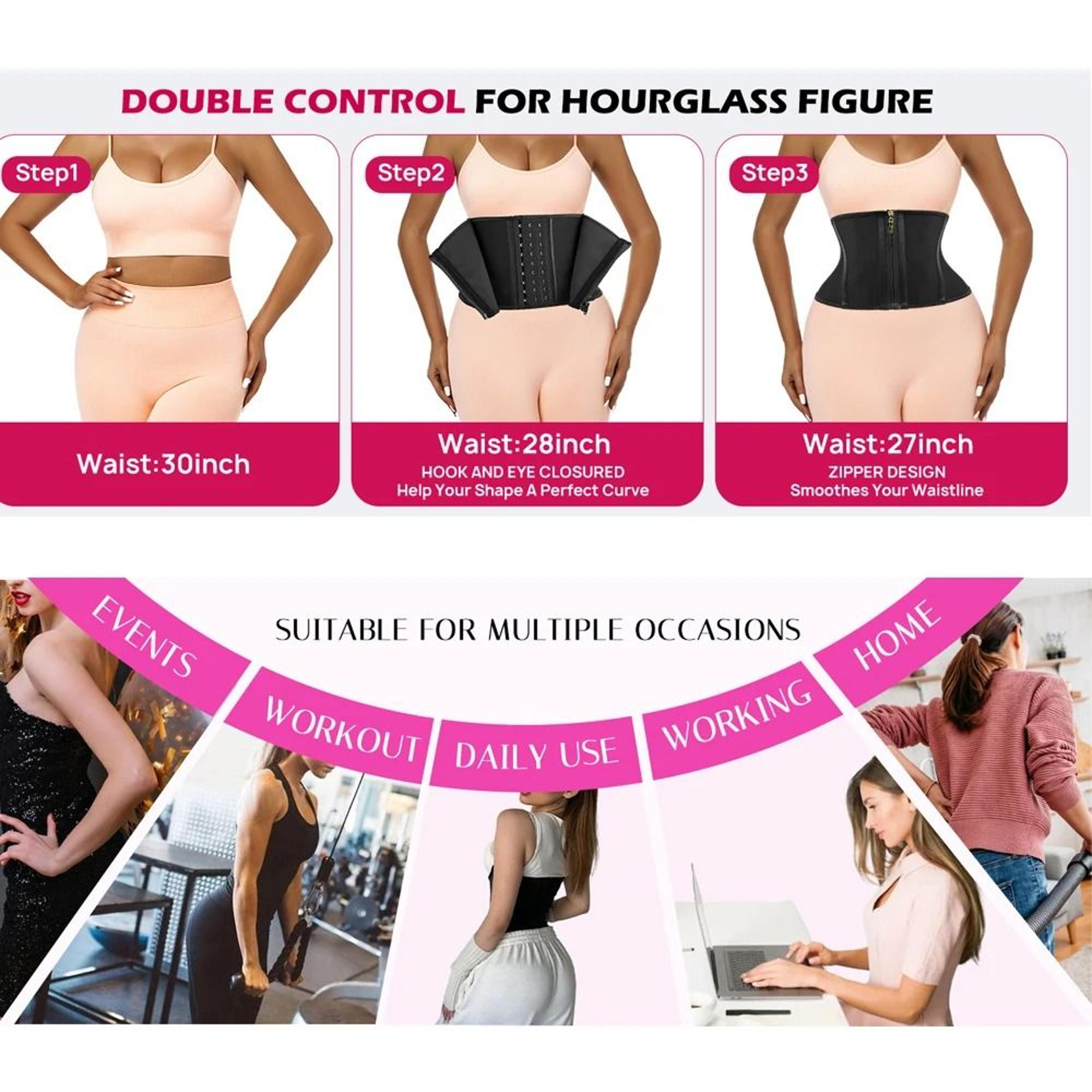 Womens Underbust Waist Trainer Corset With Zipper And Hooks 5