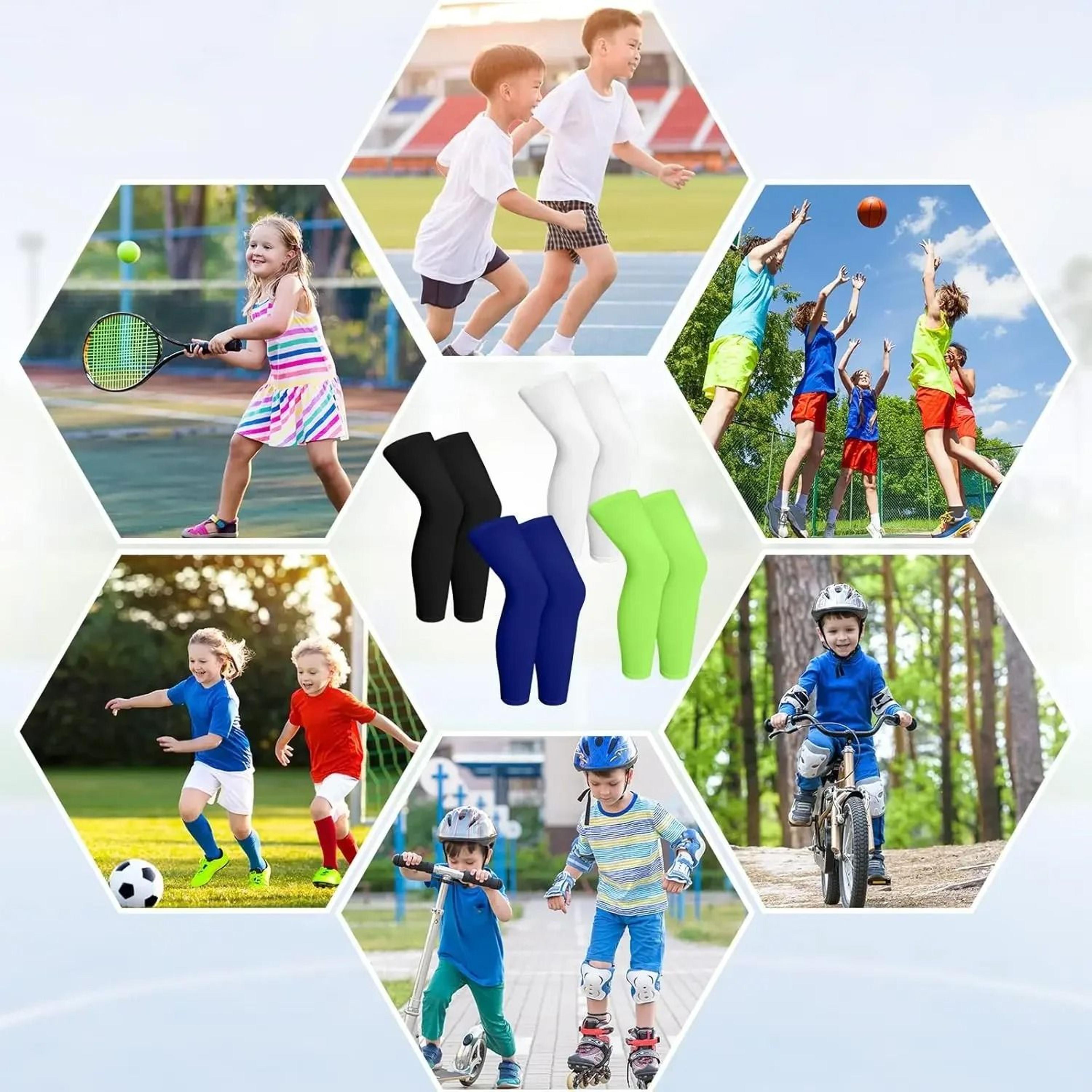 Kids Long Compression Leg Sleeves With Non Slip UV Protection 5