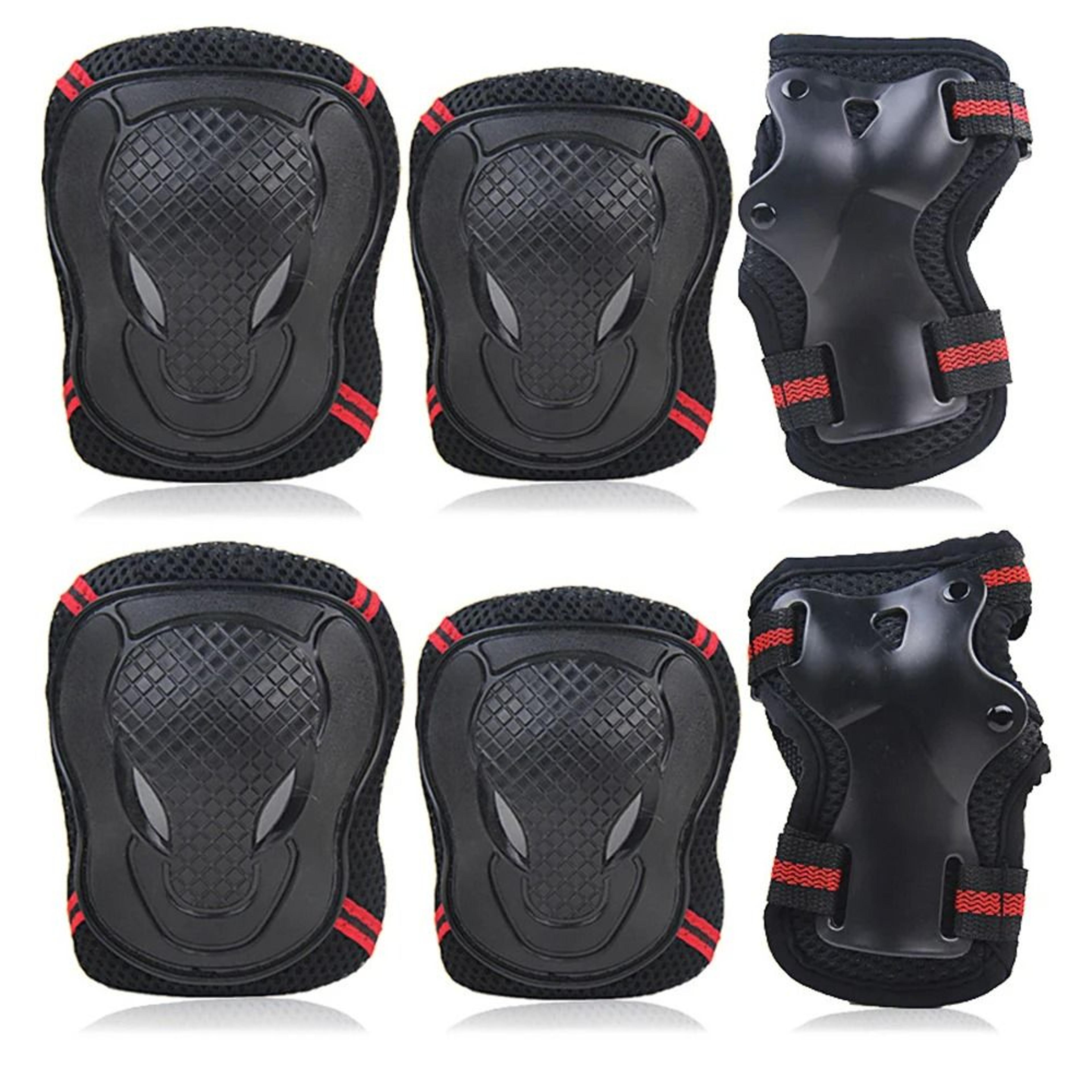 6 Piece Knee Elbow And Wrist Protective Gear Set For Skating And Cycling 6