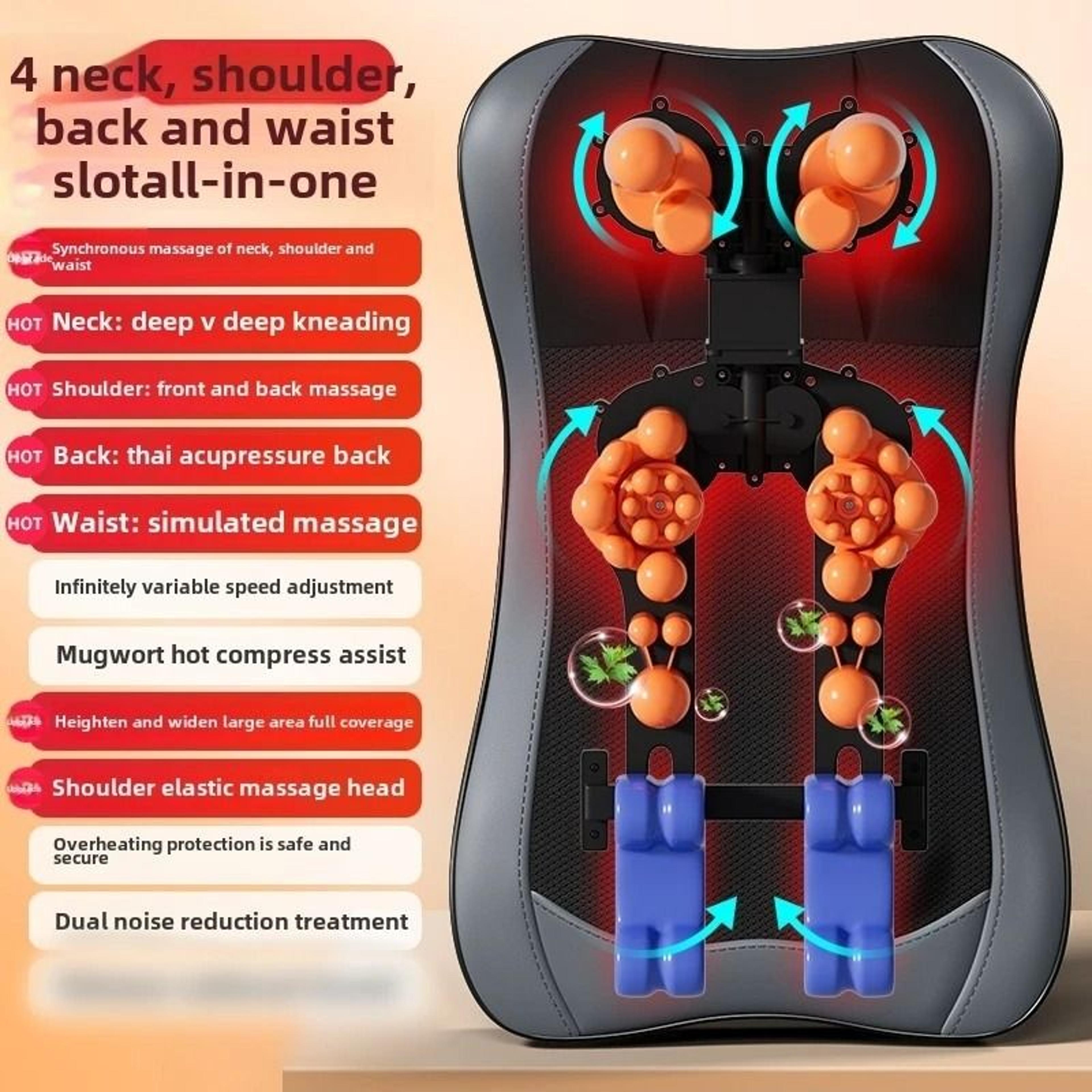 Full Body Massage Chair Pad With Neck Shoulder Rolling Massage 7