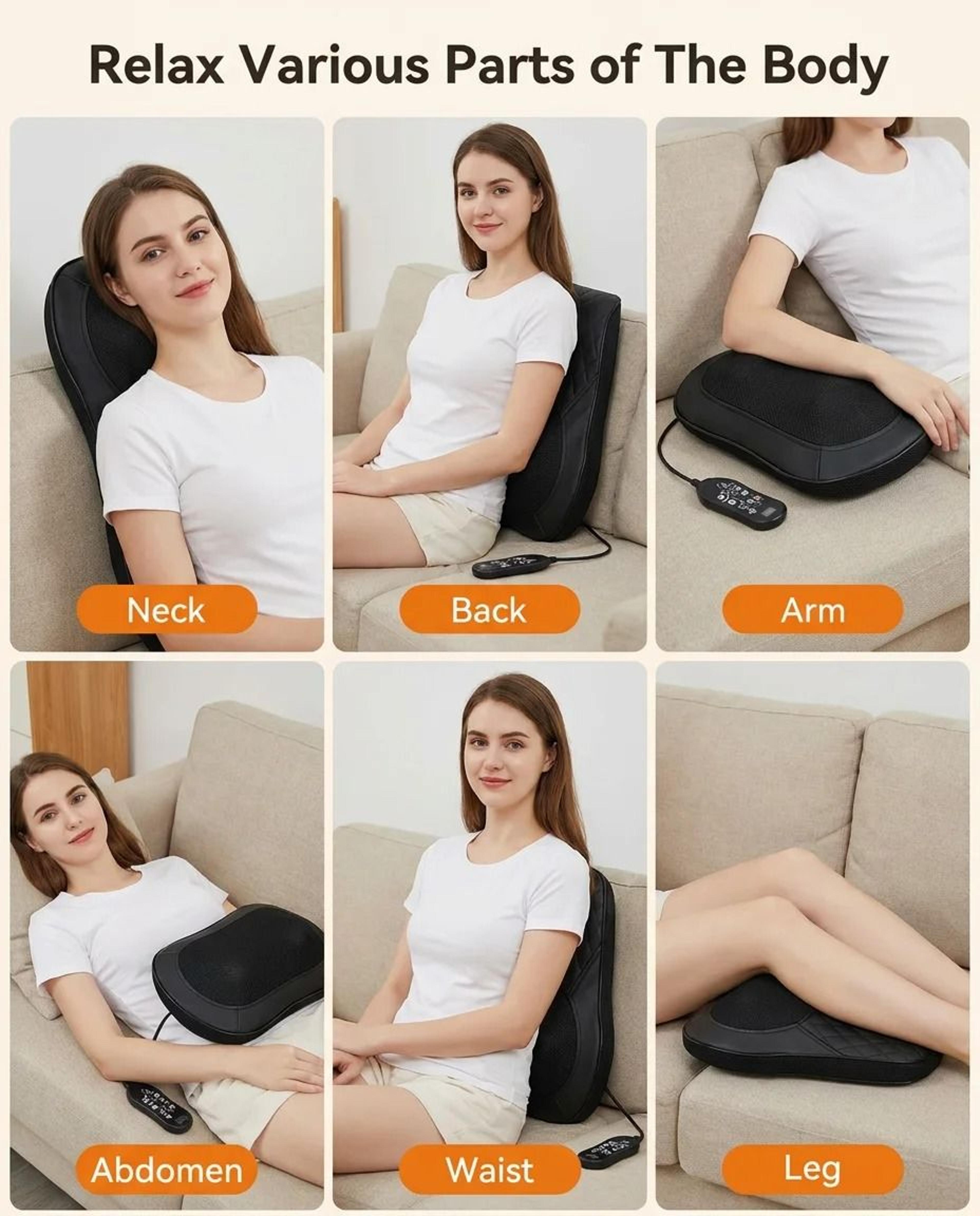 Heated Deep Kneading Neck And Back Massage Pillow 3