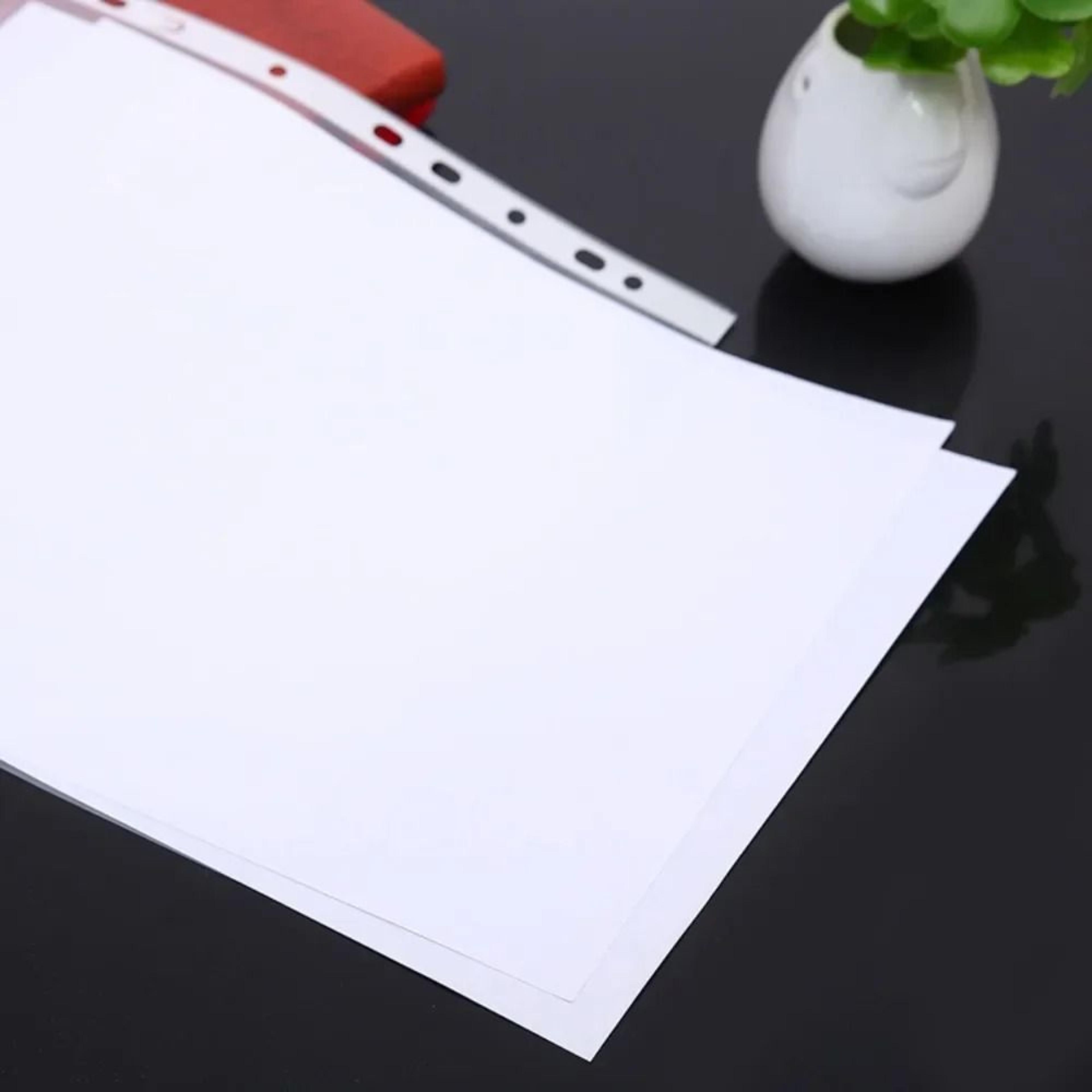 100 Pack A4 Clear 11 Hole Sheet Protectors Thick Plastic Document Sleeves 2