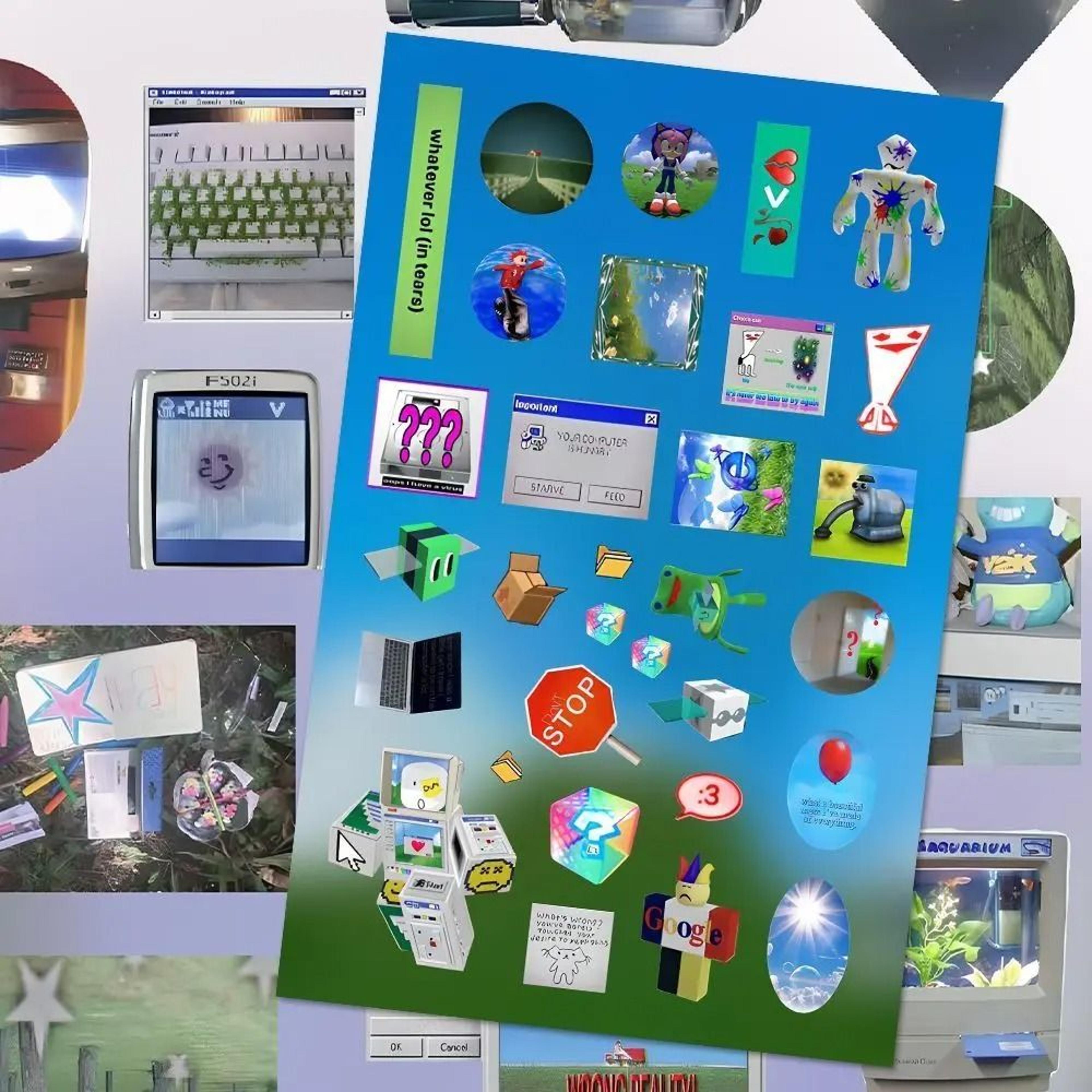Y2K Dreamcore Scrapbook Sticker Pack Retro Gen Z Journal Collage Set 3