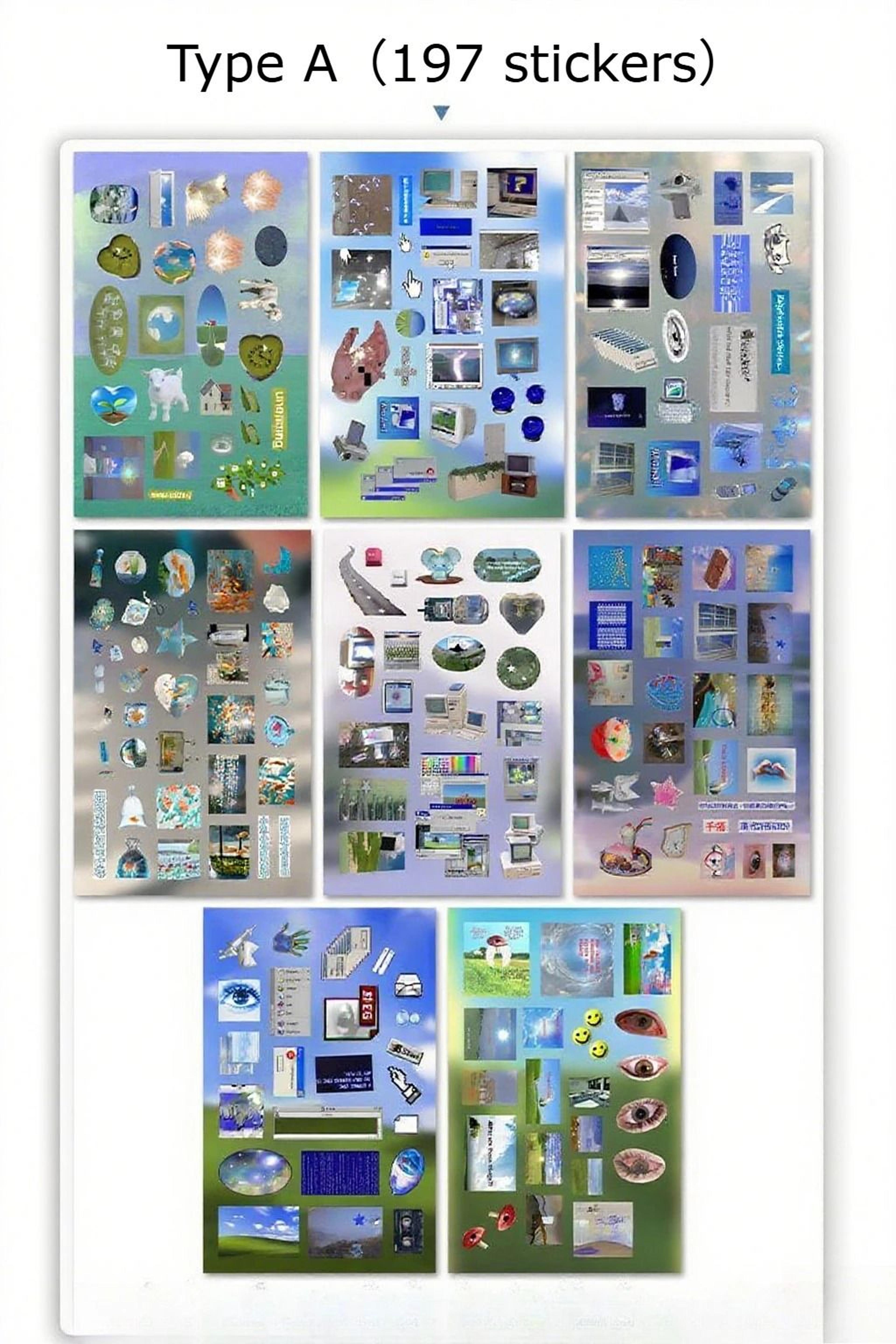 Y2K Dreamcore Scrapbook Sticker Pack Retro Gen Z Journal Collage Set 5