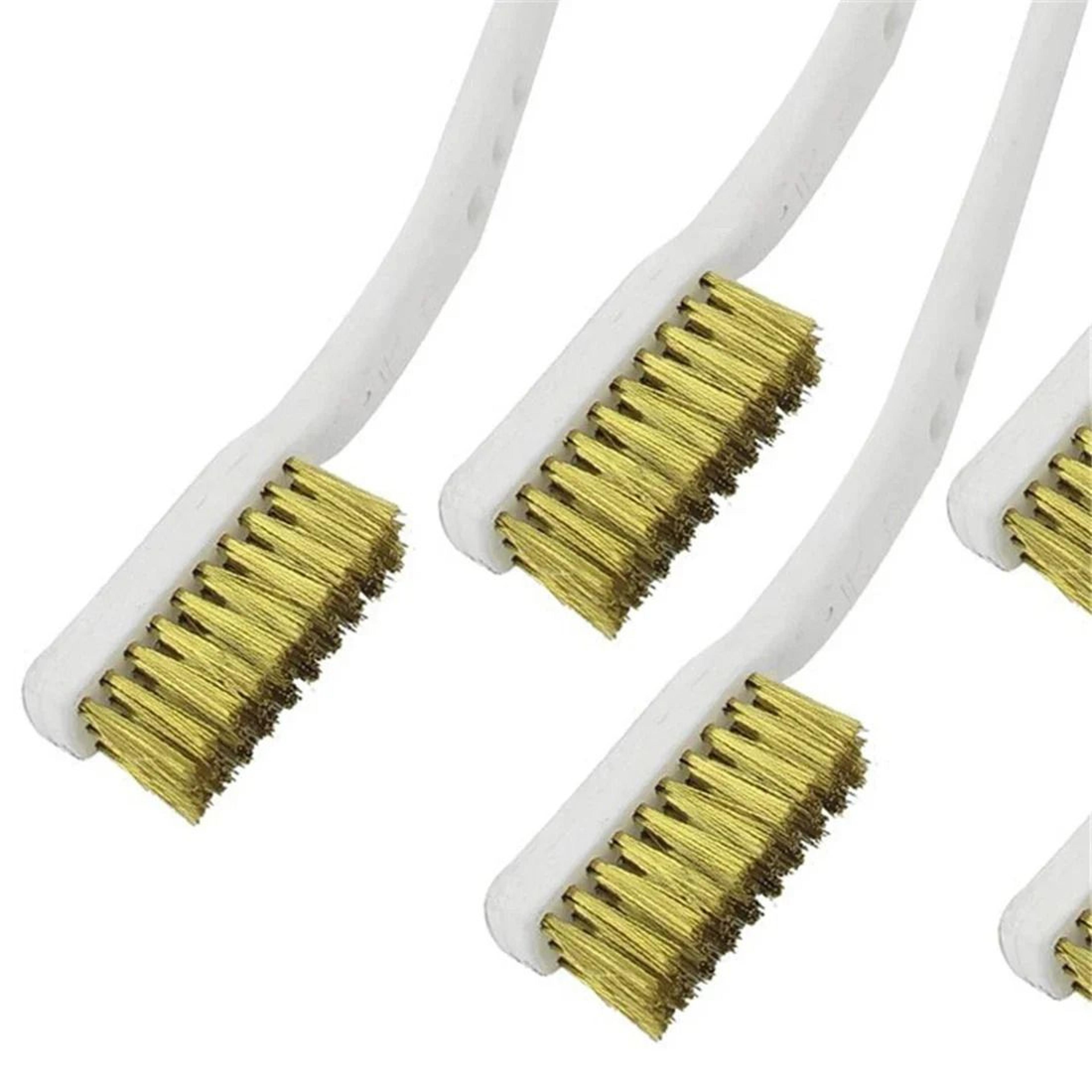 5 Pack Mini Brass Wire Brush Set Steel Rust Paint Cleaning Brushes 2